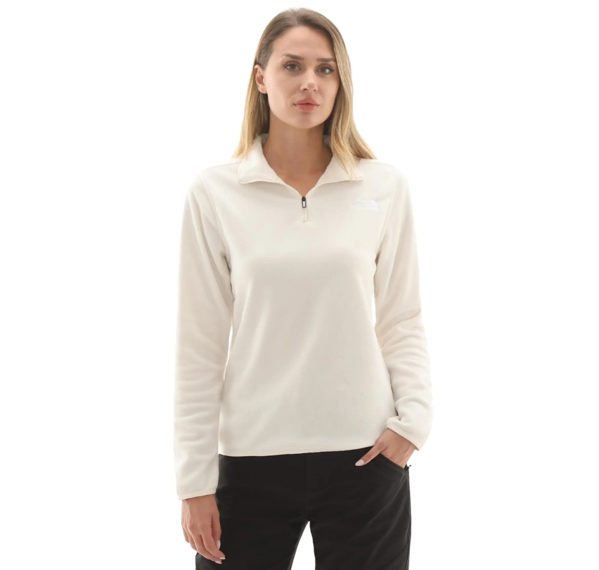 The North Face The North Face W Glacıer Fleece 1-4 Zıp Jacket Kadın Sweatshirt Beyaz