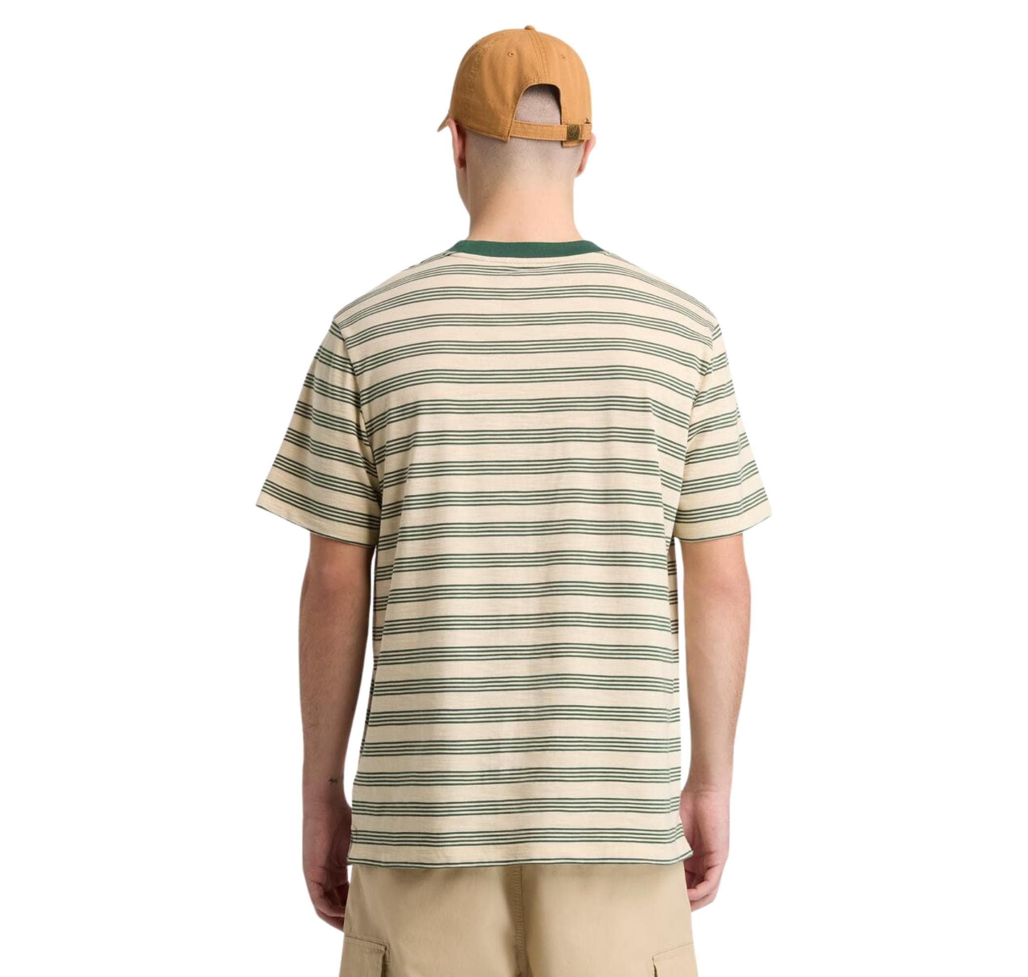 Timberland Timberland 4 Rows Striped Short Sleeve Tee Erkek T-Shirt Krem - 2
