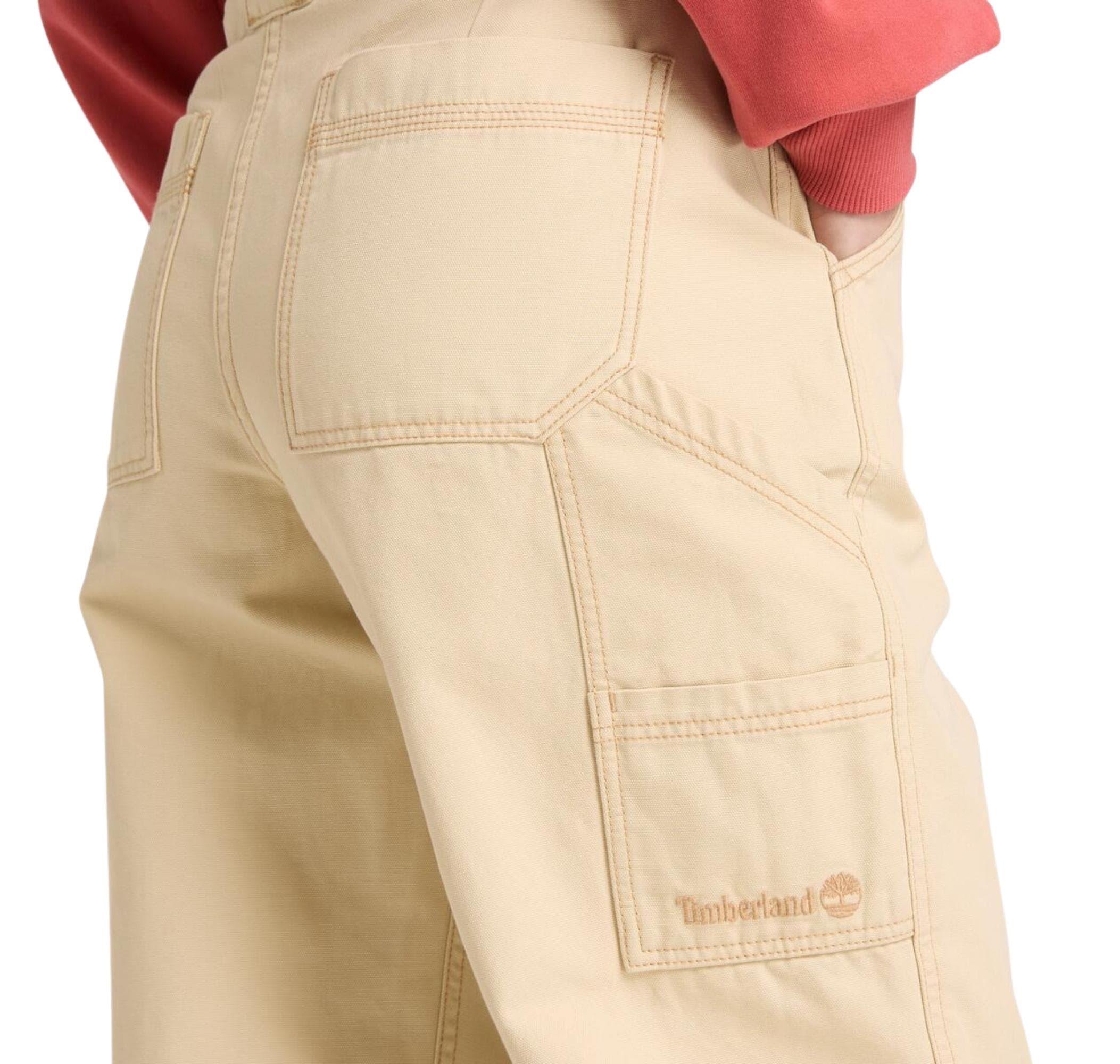 Timberland Timberland Canvas Straight Pants Kadın Pantolon Krem - 3