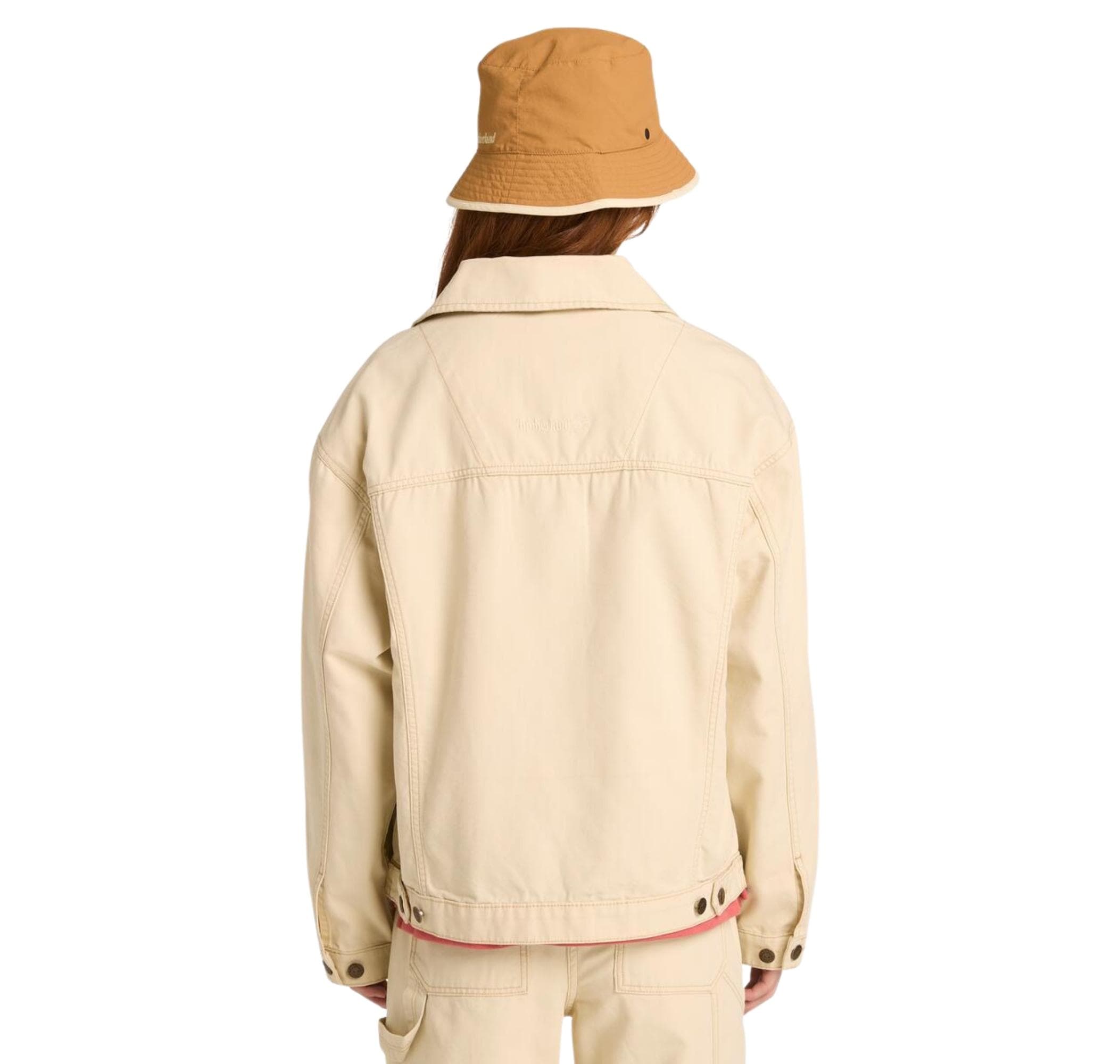 Timberland Timberland Canvas Trucker Jacket Kadın Ceket Krem - 3
