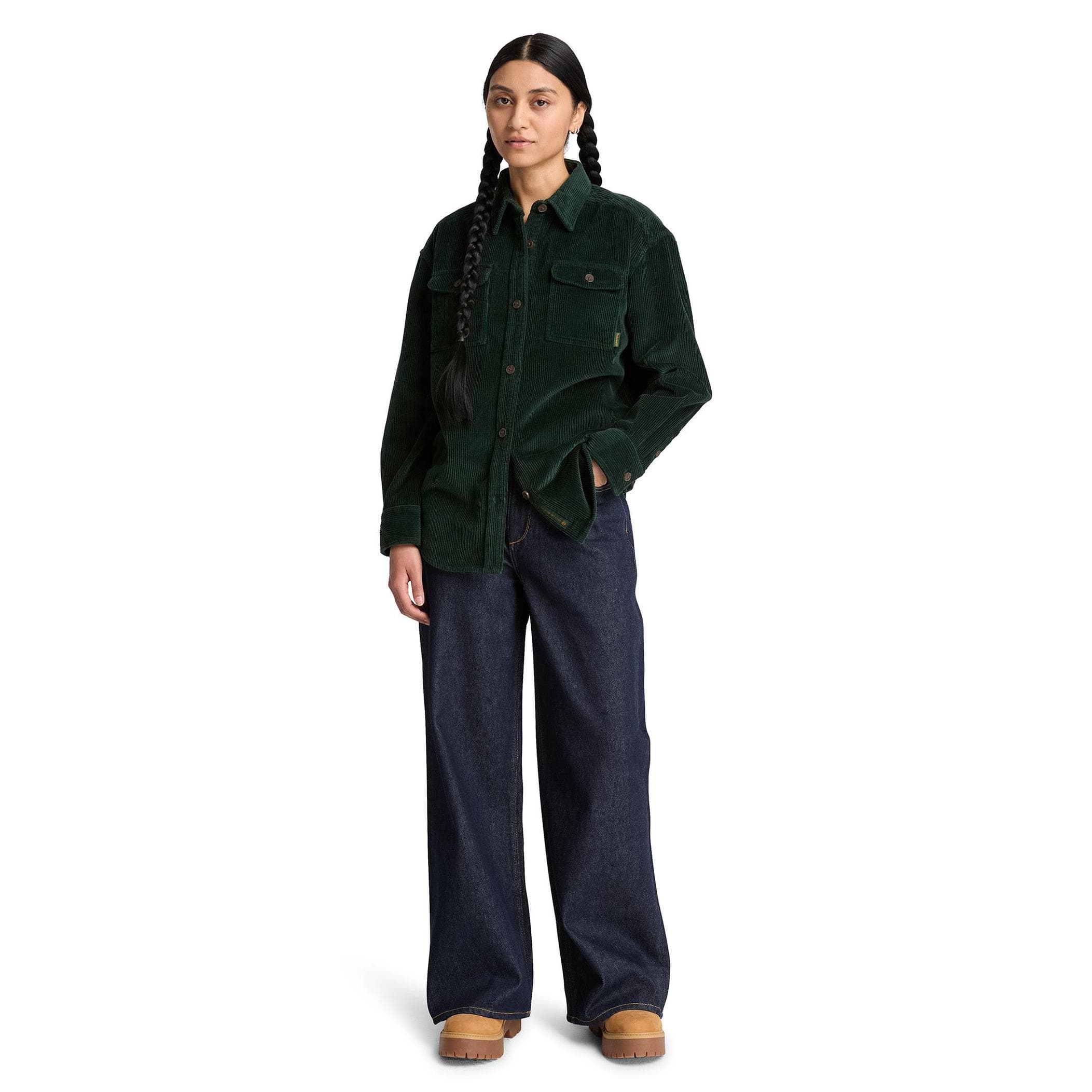 Timberland Timberland Corduroy Overshirt Kadın Gömlek Yeşil - 4