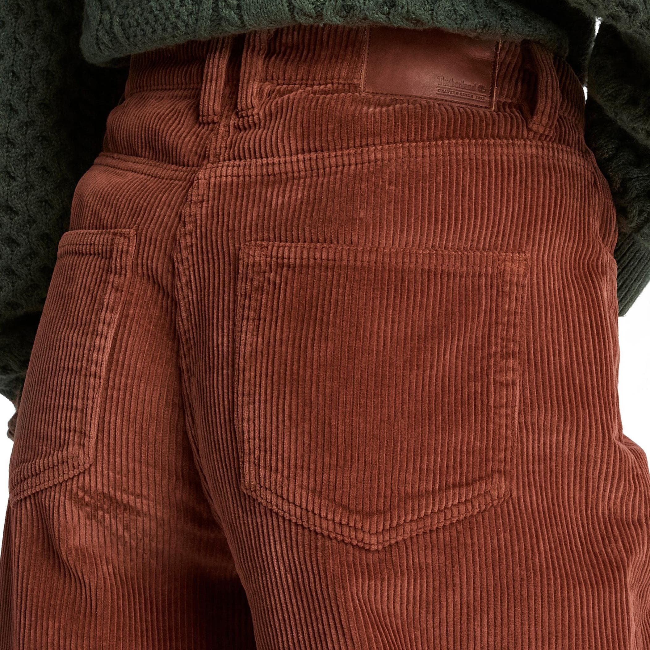 Timberland Timberland Corduroy Wide-Leg Pants Kadın Pantolon Kahve - 3