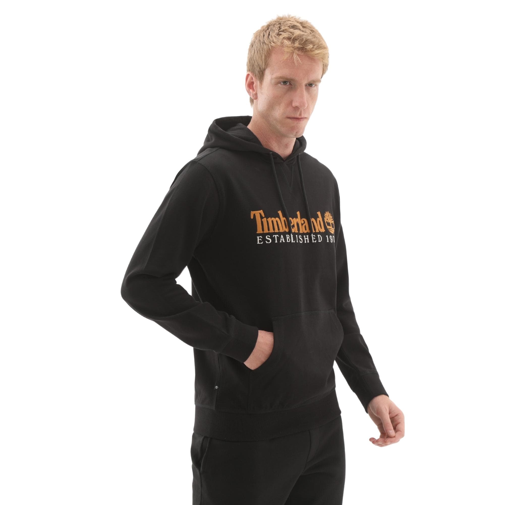 Timberland Timberland Establıshed 1973 Embroidered Logo Loopba Erkek Sweatshirt Siyah - 3