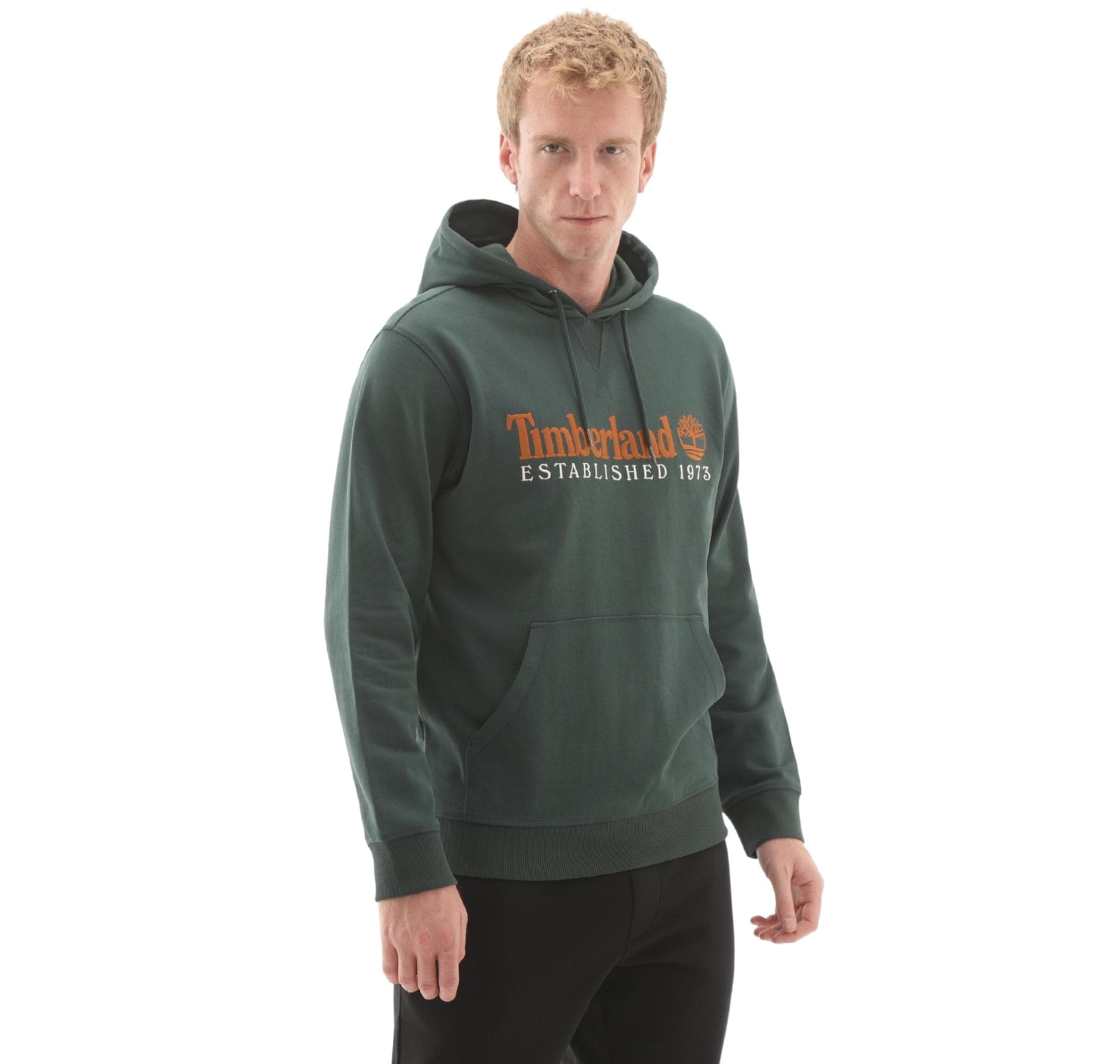 Timberland Timberland Establıshed 1973 Embroidered Logo Loopba Erkek Sweatshirt Yeşil - 2