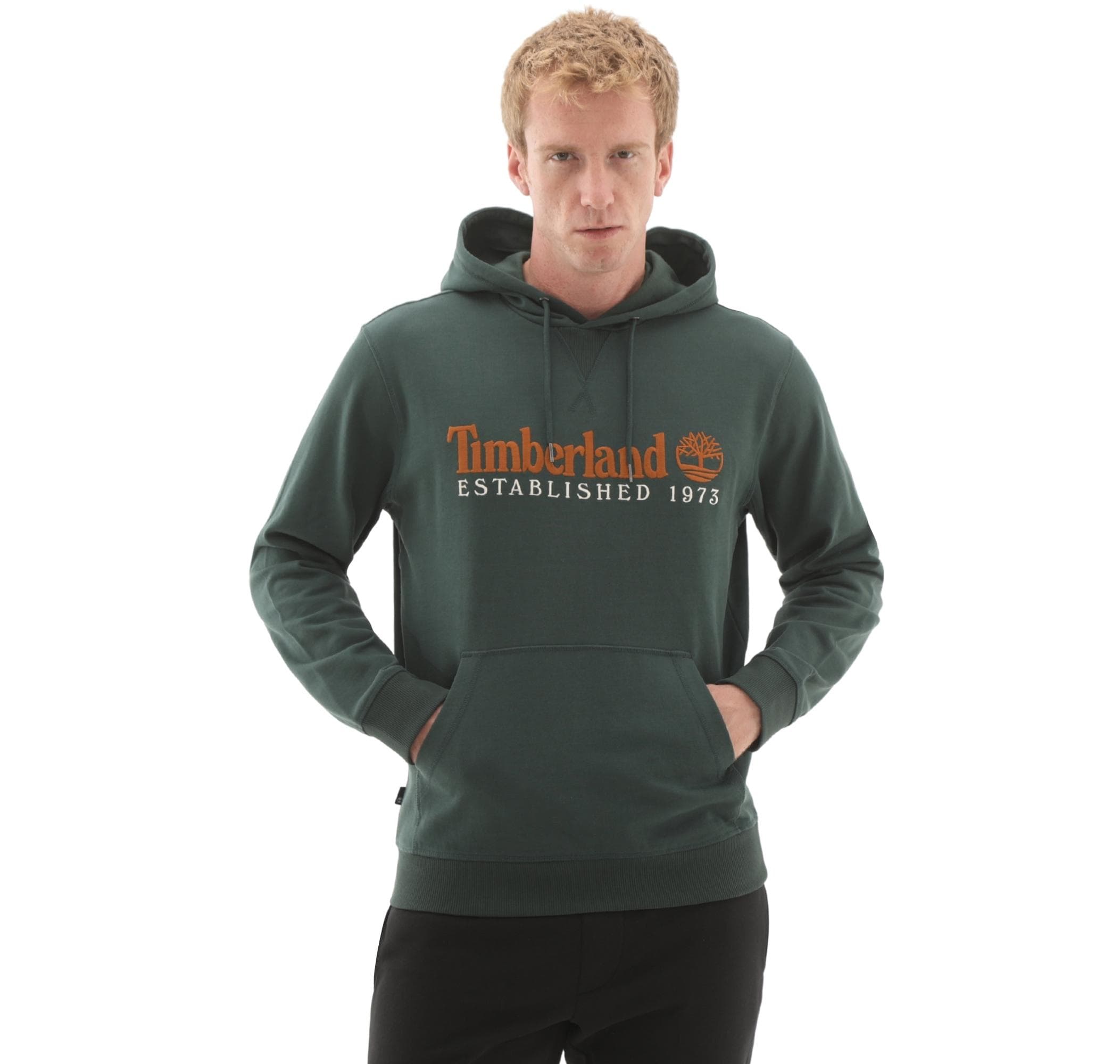 Timberland Timberland Establıshed 1973 Embroidered Logo Loopba Erkek Sweatshirt Yeşil - 3