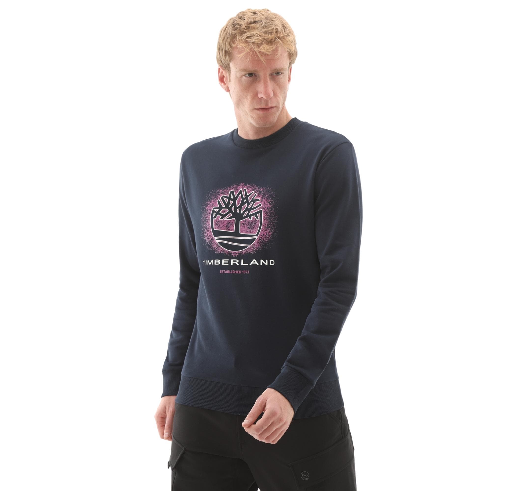 Timberland Timberland Front Seasonal Tree Logo Graphic Crewnec Erkek Sweatshirt Lacivert - 3