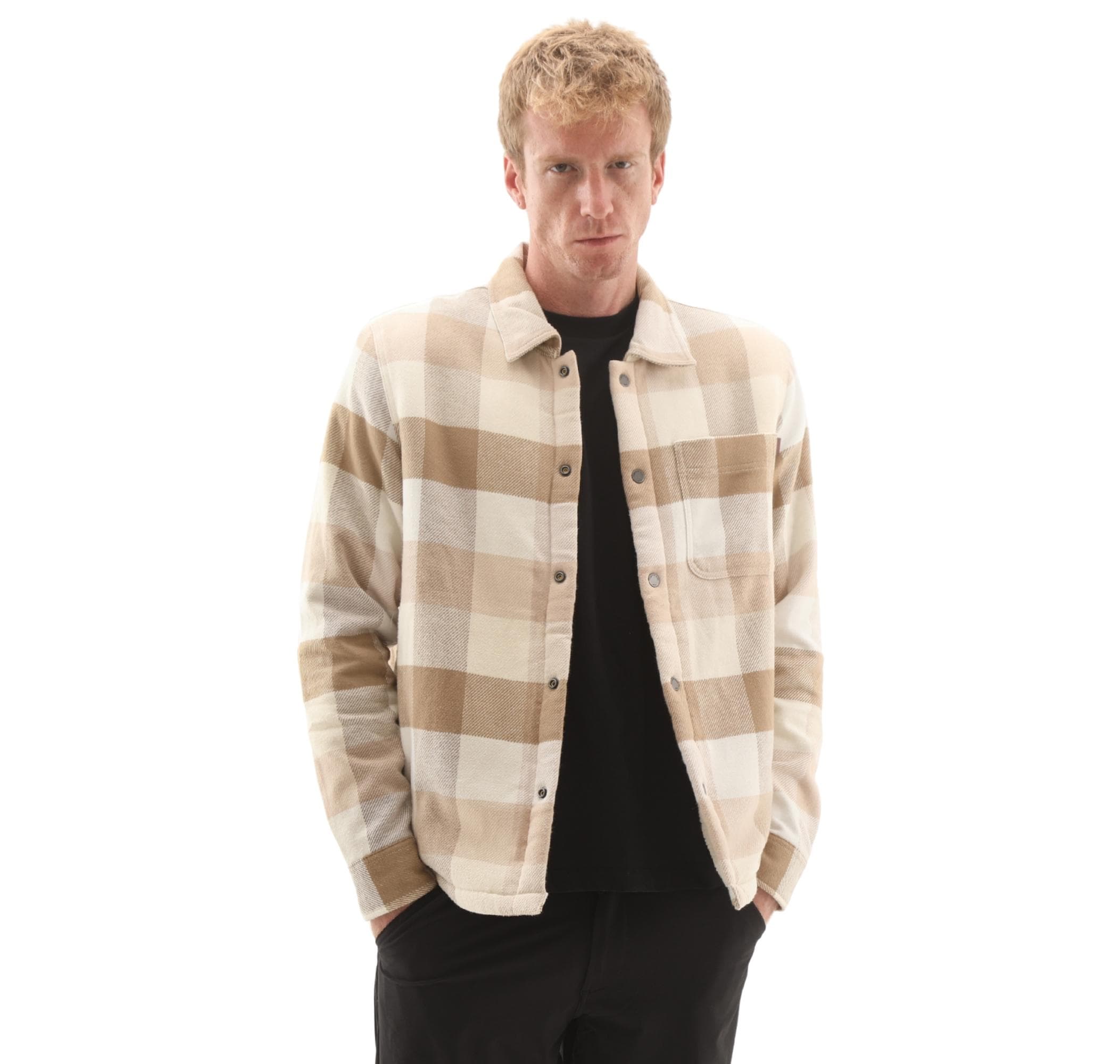 Timberland Timberland High Pile Lined Overshirt Erkek Ceket Krem - 3