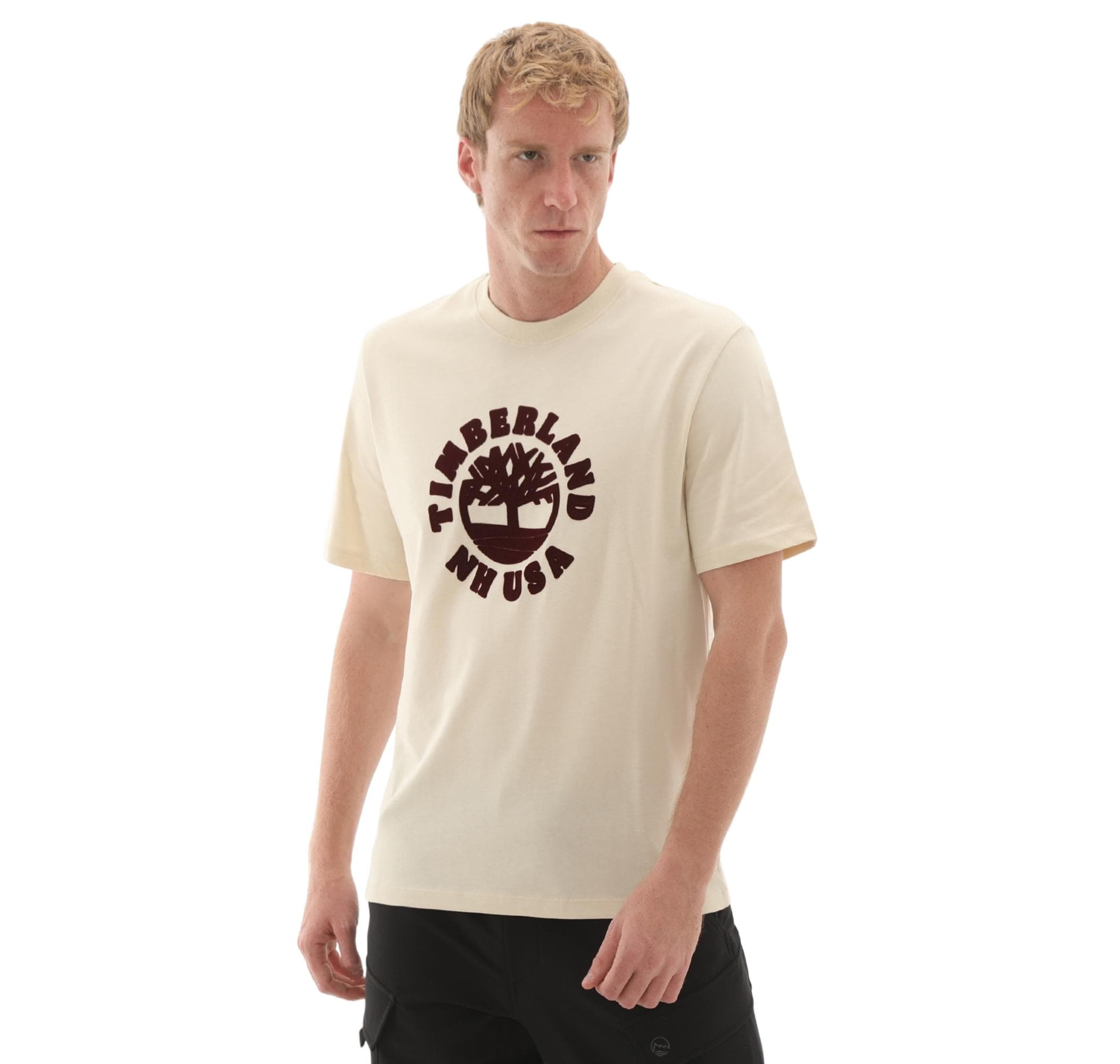 Timberland Timberland Holiday Front Graphic Ss Tee Erkek T-Shirt Krem - 3