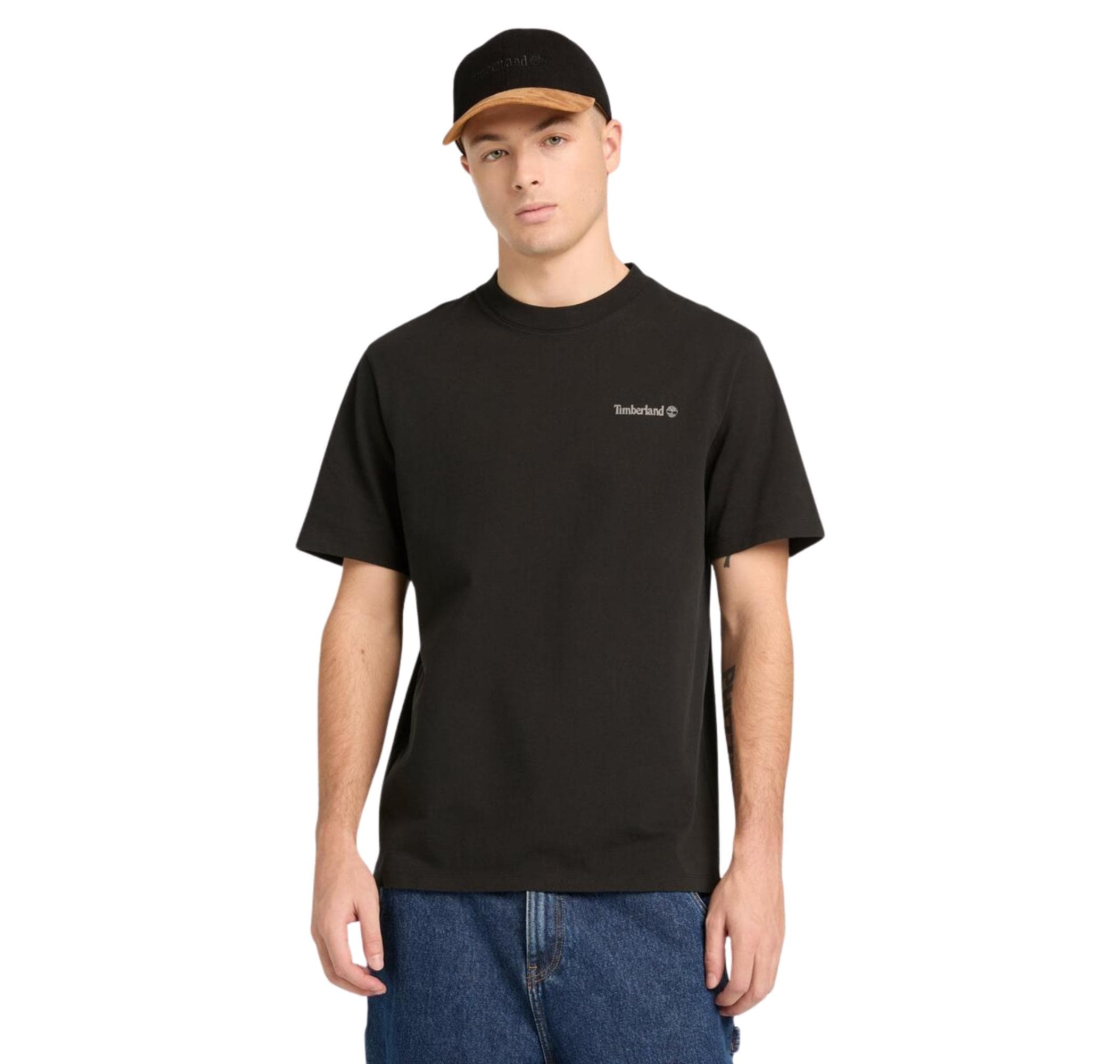Timberland Timberland Lake House Back Graphic Tee Erkek T-Shirt Siyah