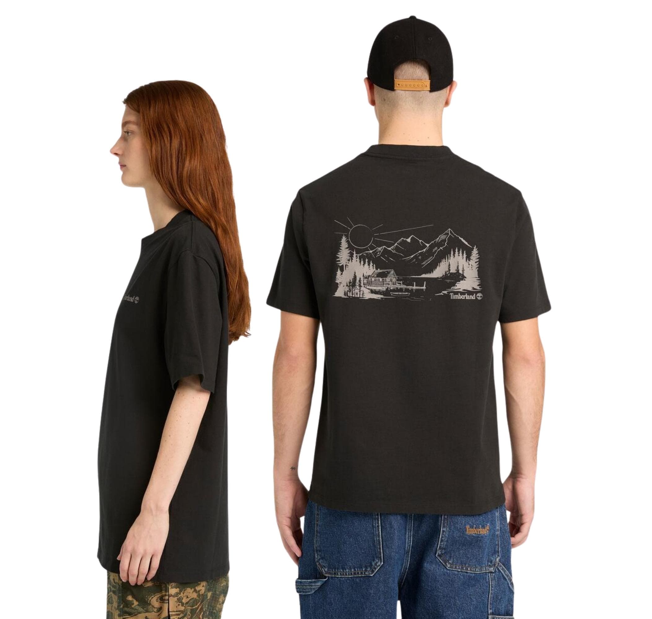 Timberland Timberland Lake House Back Graphic Tee Erkek T-Shirt Siyah - 3