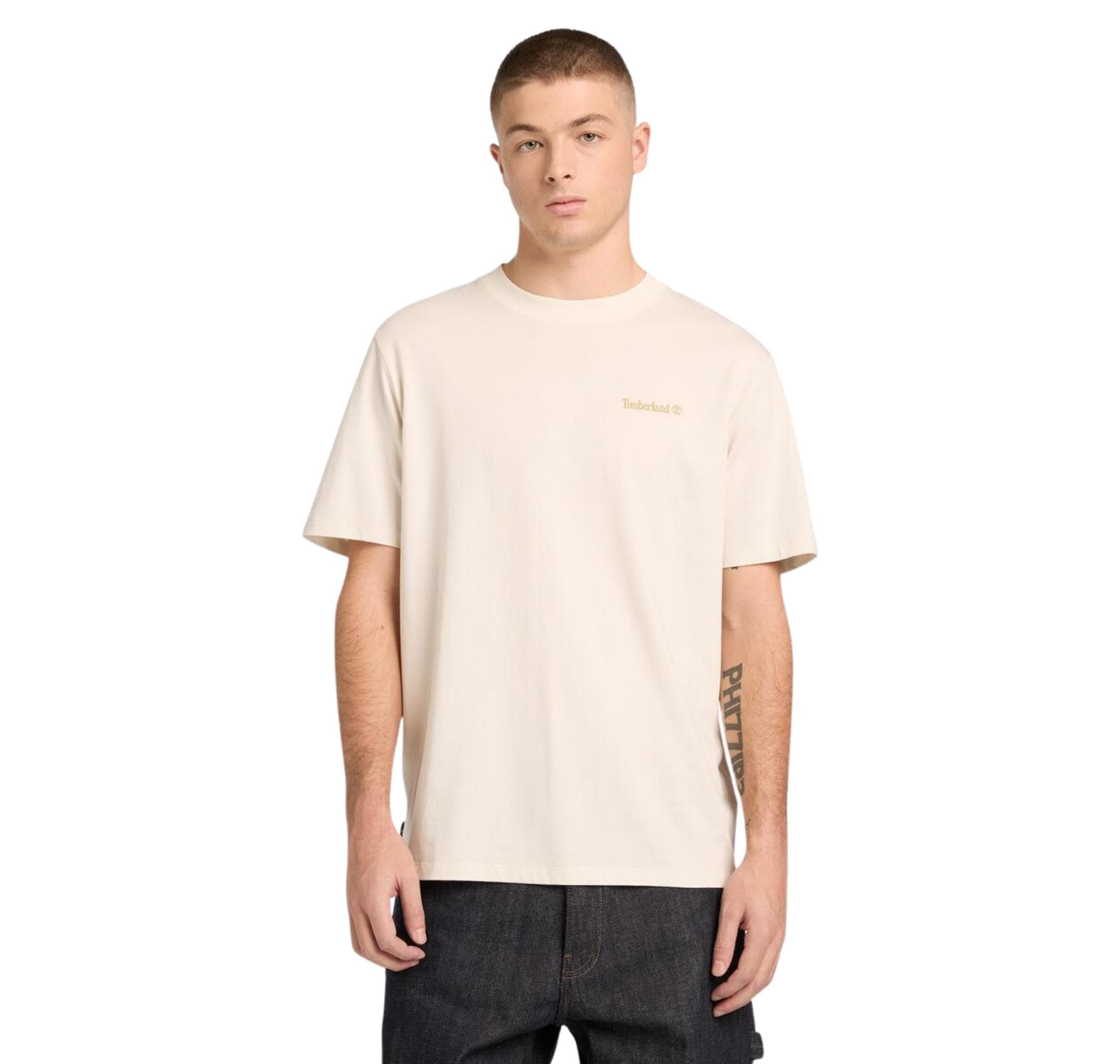 Timberland Timberland Magnet Back Graphic Tee Erkek T-Shirt Krem