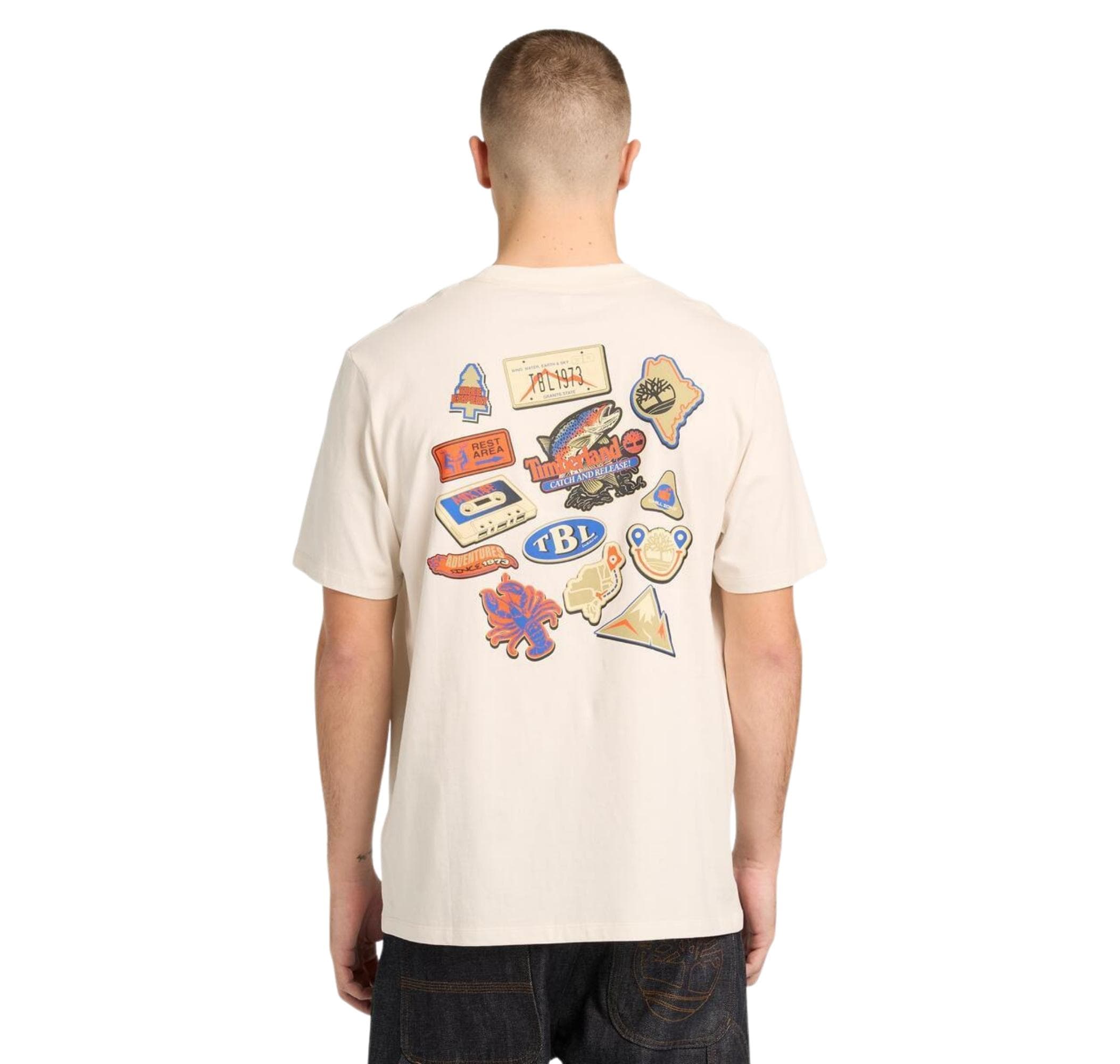 Timberland Timberland Magnet Back Graphic Tee Erkek T-Shirt Krem - 2