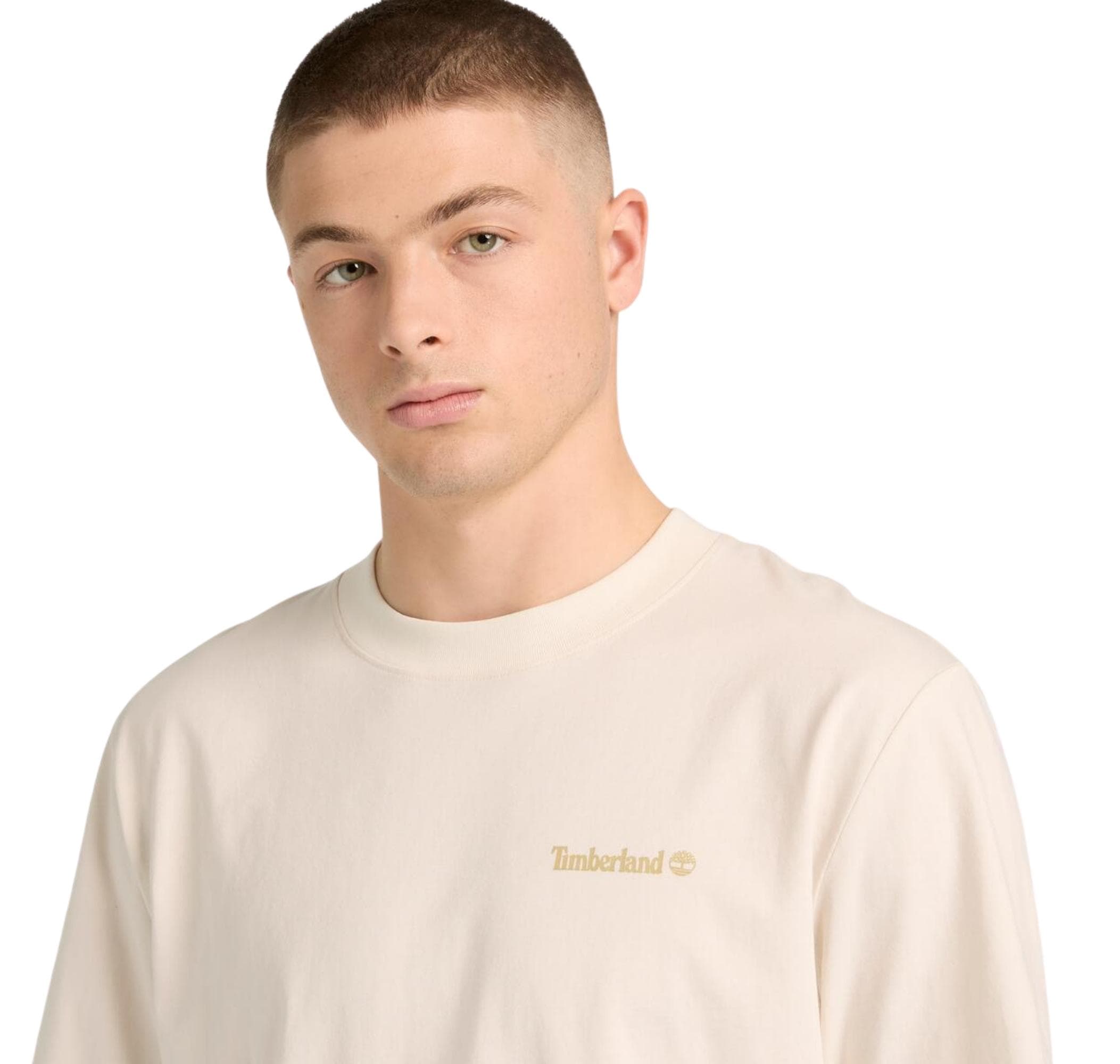 Timberland Timberland Magnet Back Graphic Tee Erkek T-Shirt Krem - 3