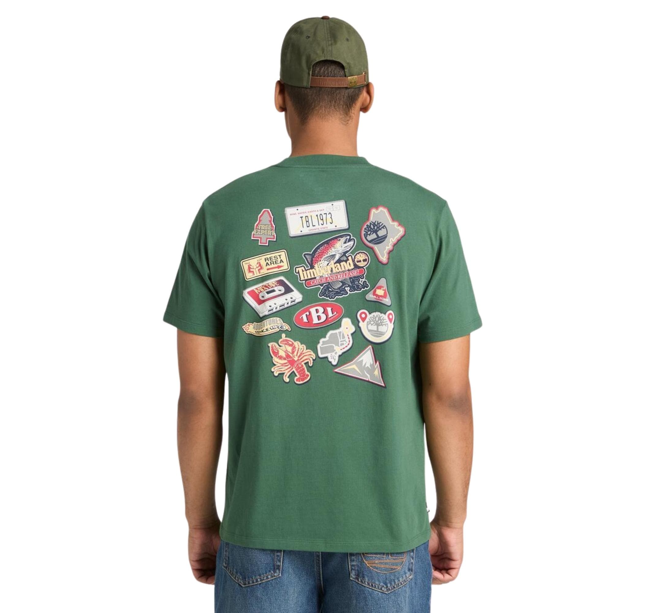 Timberland Timberland Magnet Back Graphic Tee Erkek T-Shirt Yeşil - 2