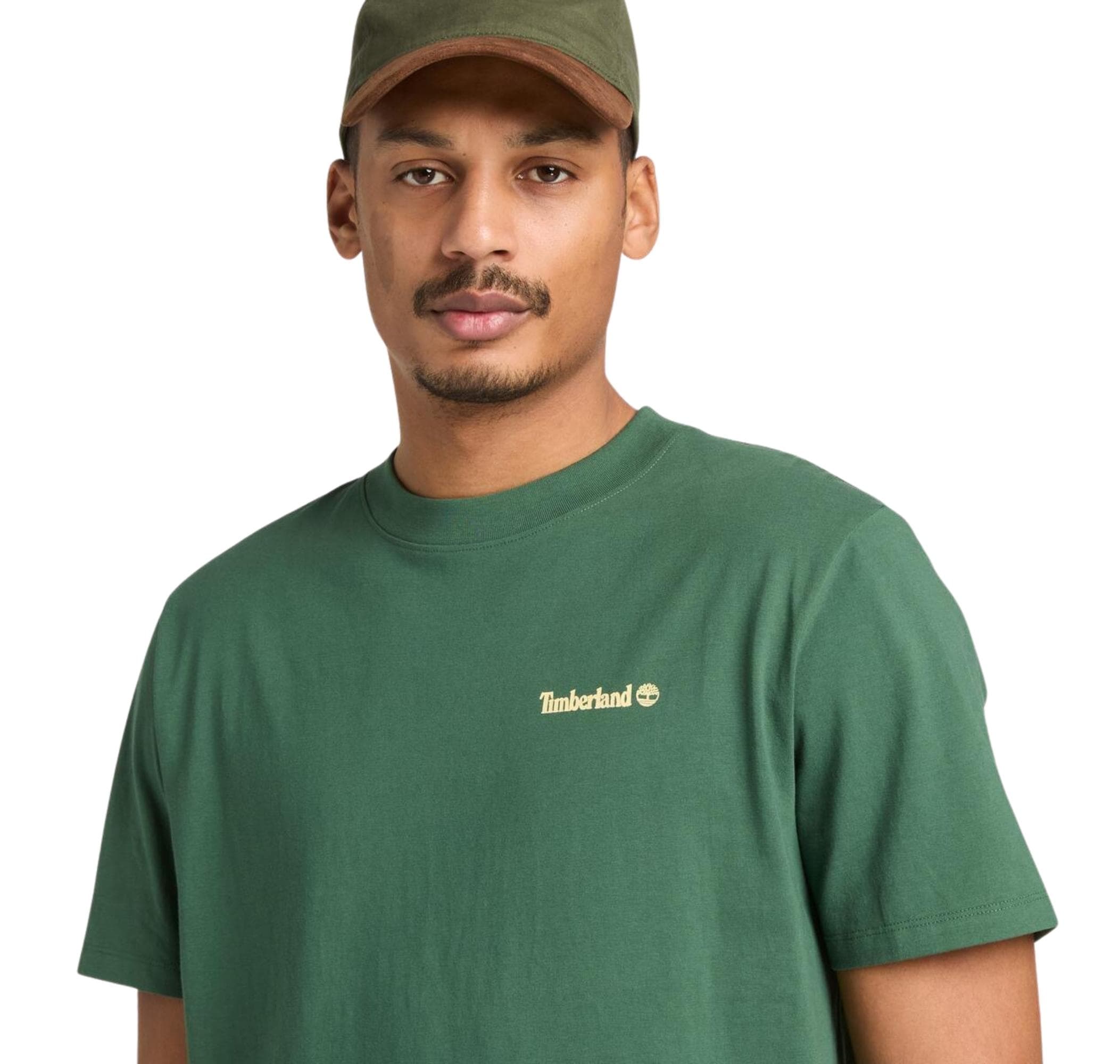 Timberland Timberland Magnet Back Graphic Tee Erkek T-Shirt Yeşil - 3
