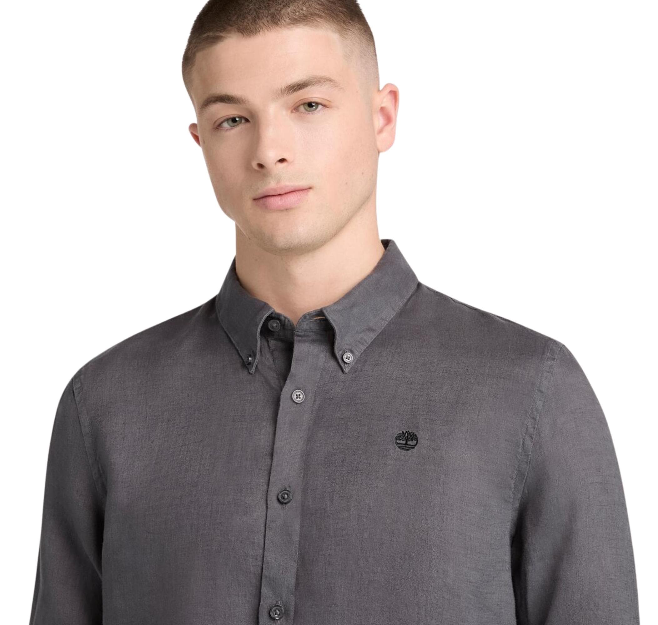 Timberland Timberland Mıll Brook Linen Shirt Erkek Gömlek Gri - 3