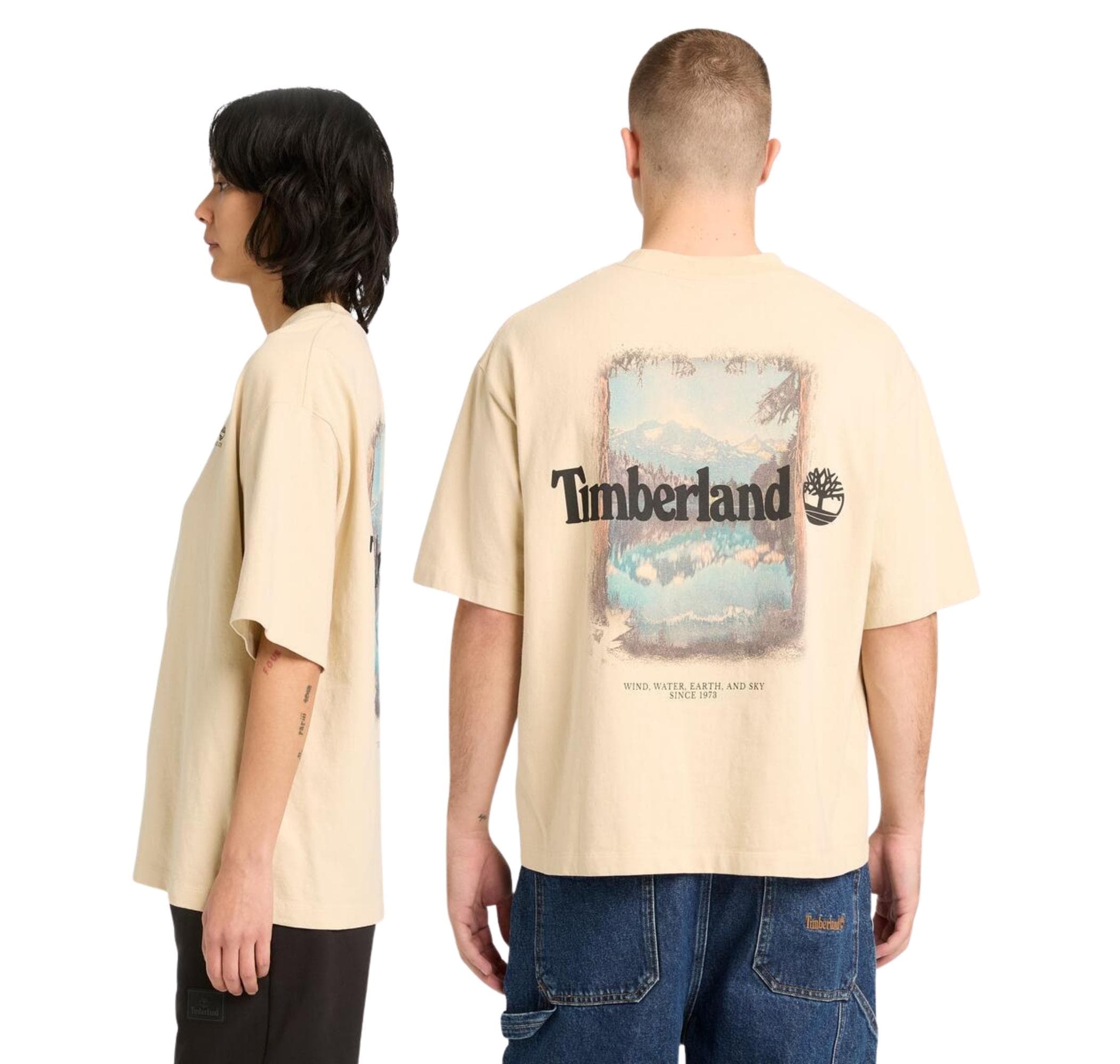 Timberland Timberland Outdoor Photo Back Graphic Tee Erkek T-Shirt Krem - 2