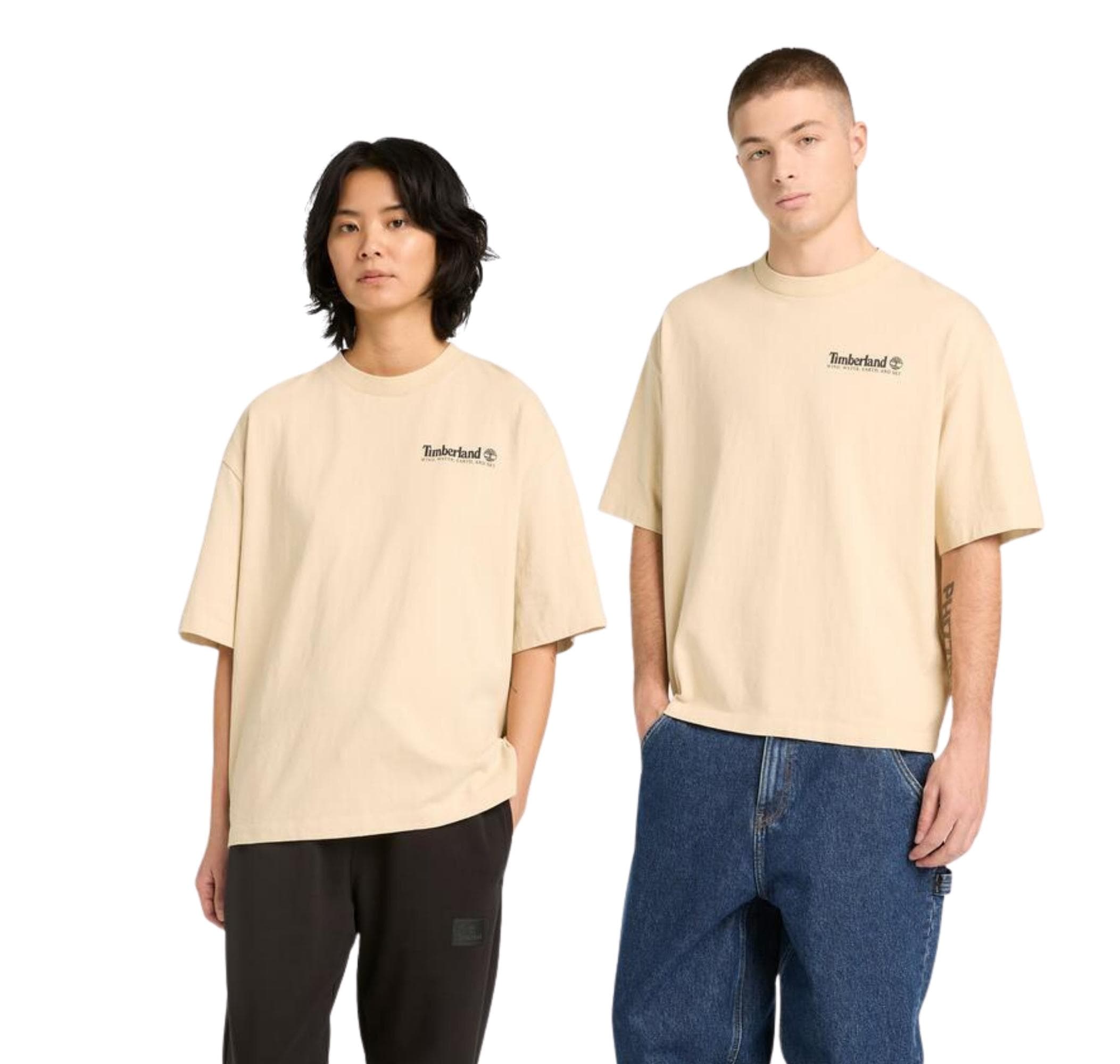 Timberland Timberland Outdoor Photo Back Graphic Tee Erkek T-Shirt Krem - 3
