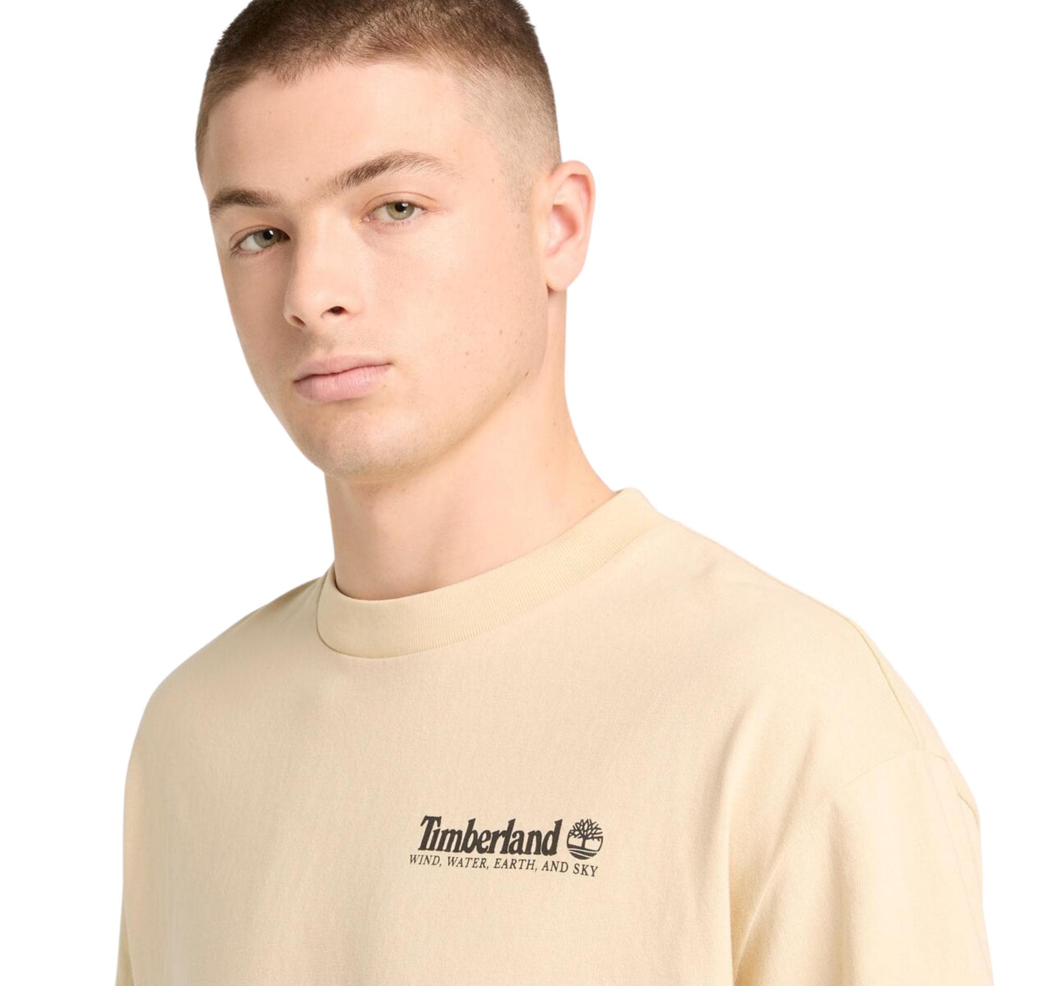 Timberland Timberland Outdoor Photo Back Graphic Tee Erkek T-Shirt Krem - 4
