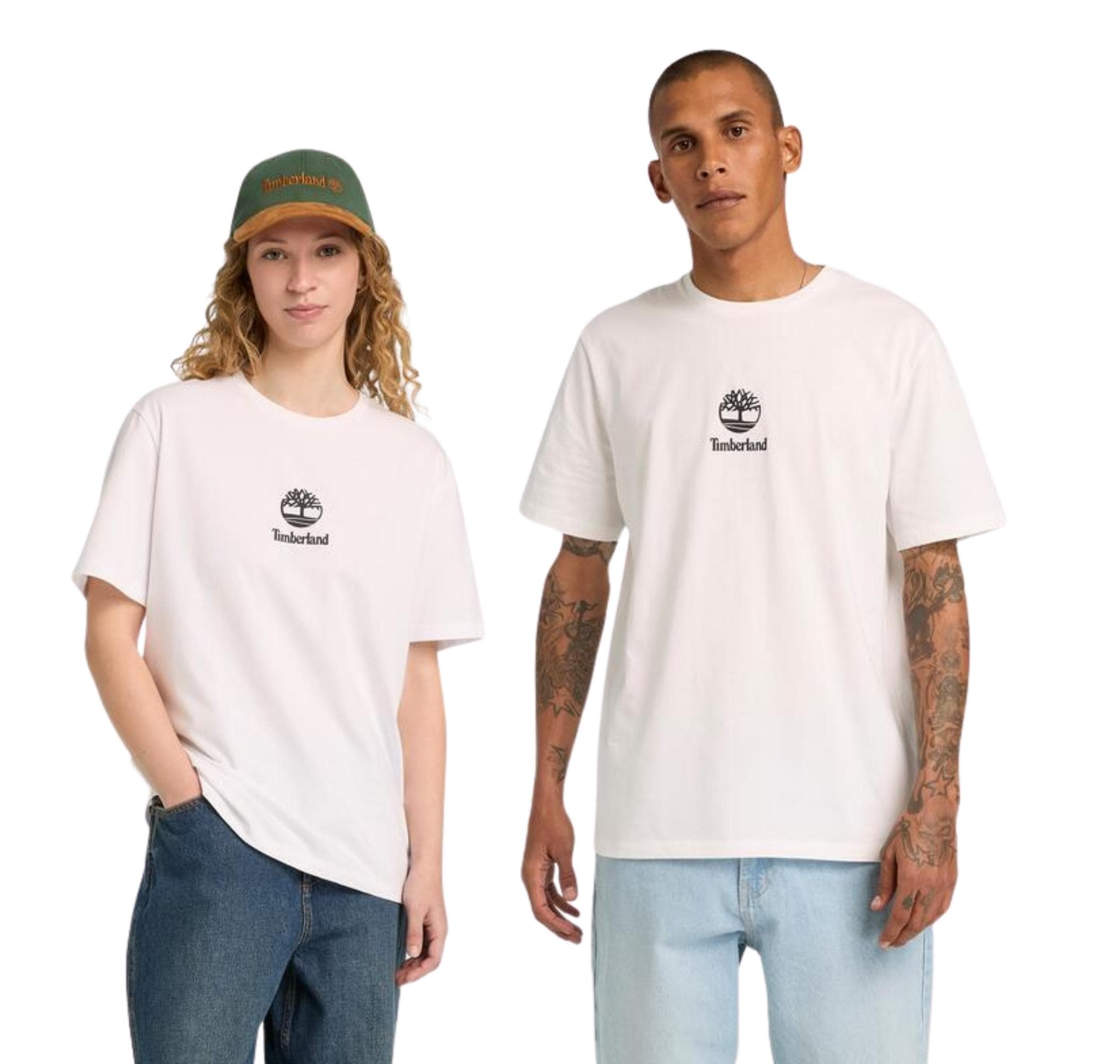 Timberland Timberland Print Stack Logo Short Sleeve Tee Erkek T-Shirt Beyaz - 2