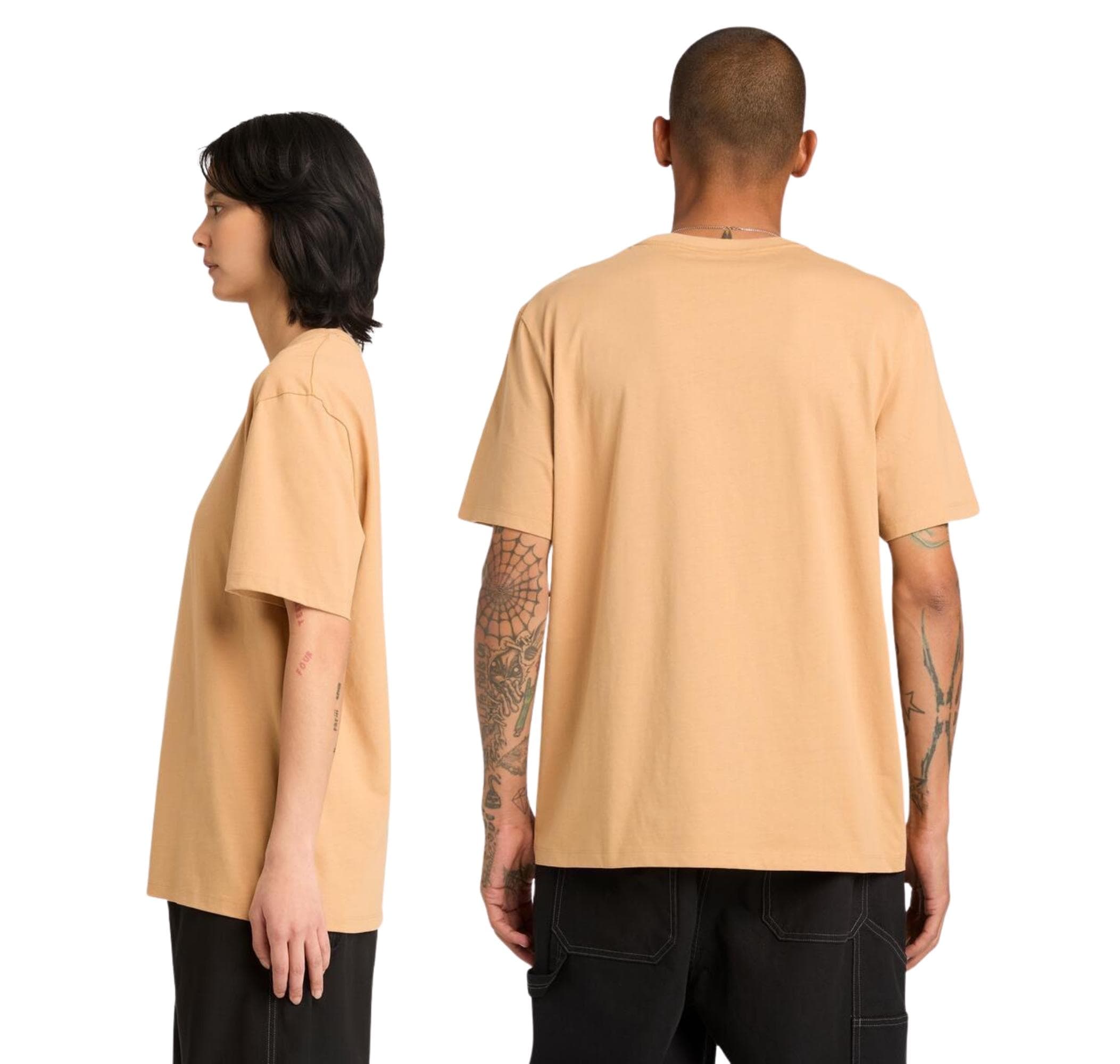 Timberland Timberland Print Stack Logo Short Sleeve Tee Erkek T-Shirt Krem - 3
