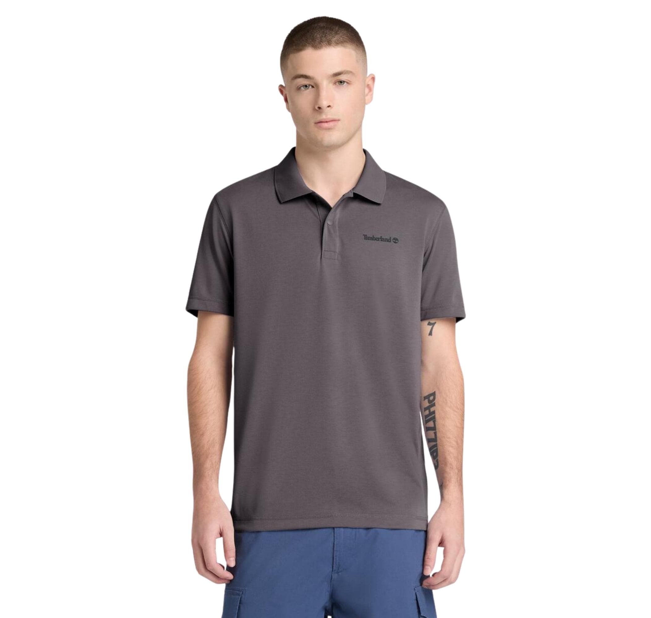 Timberland Timberland Quıck-Dry Short Sleeve Polo Erkek T-Shirt Gri