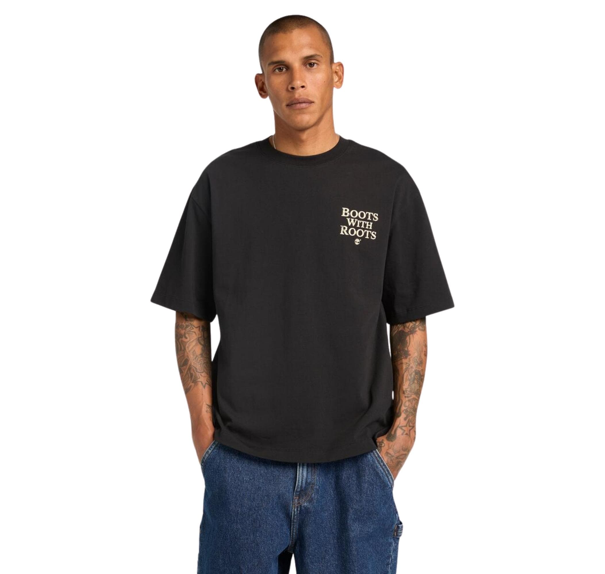 Timberland Timberland Short Sleeve ''Timbs On My Feet'' Graphi Erkek T-Shirt Siyah