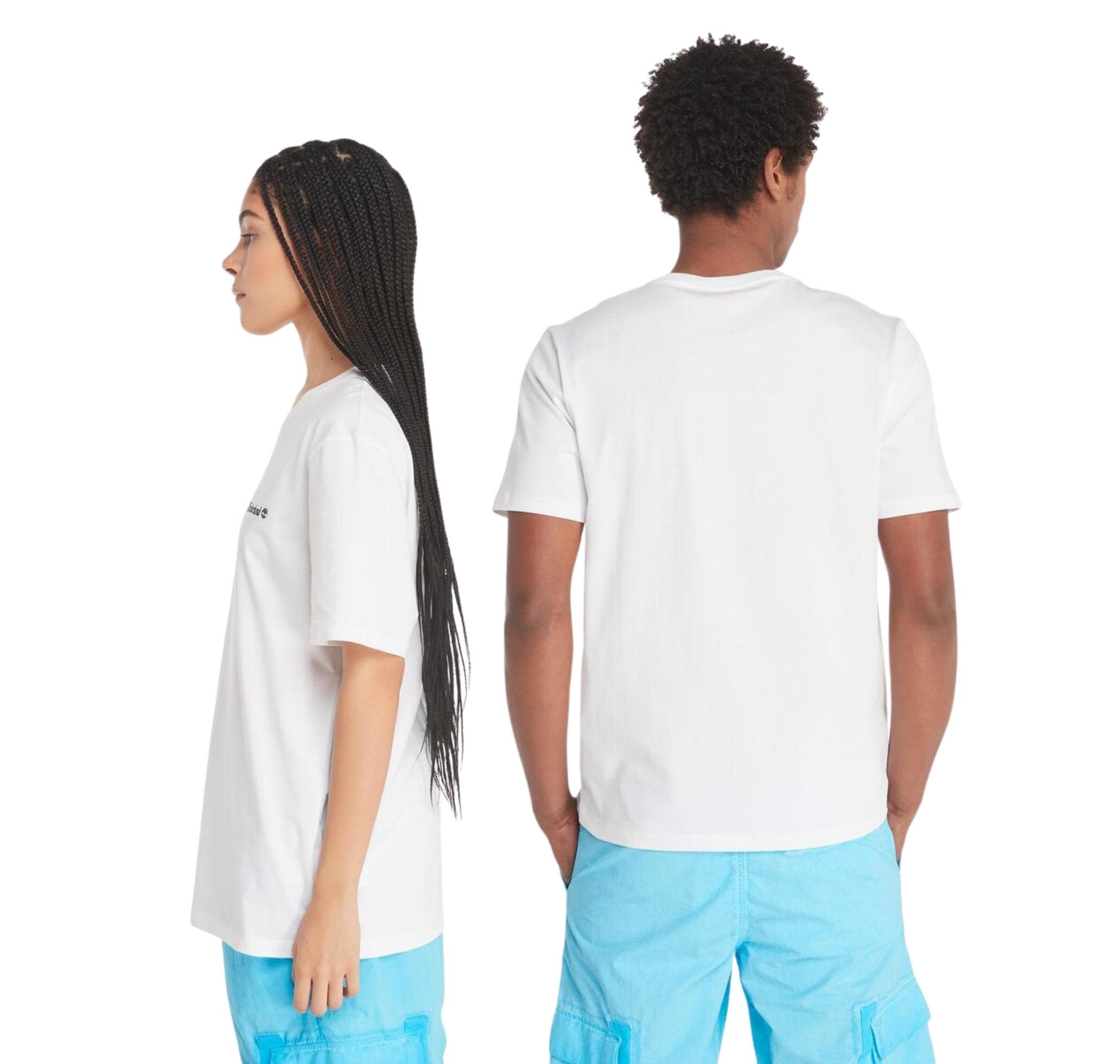 Timberland Timberland Small Linear Logo Print Tee Erkek T-Shirt Beyaz - 2