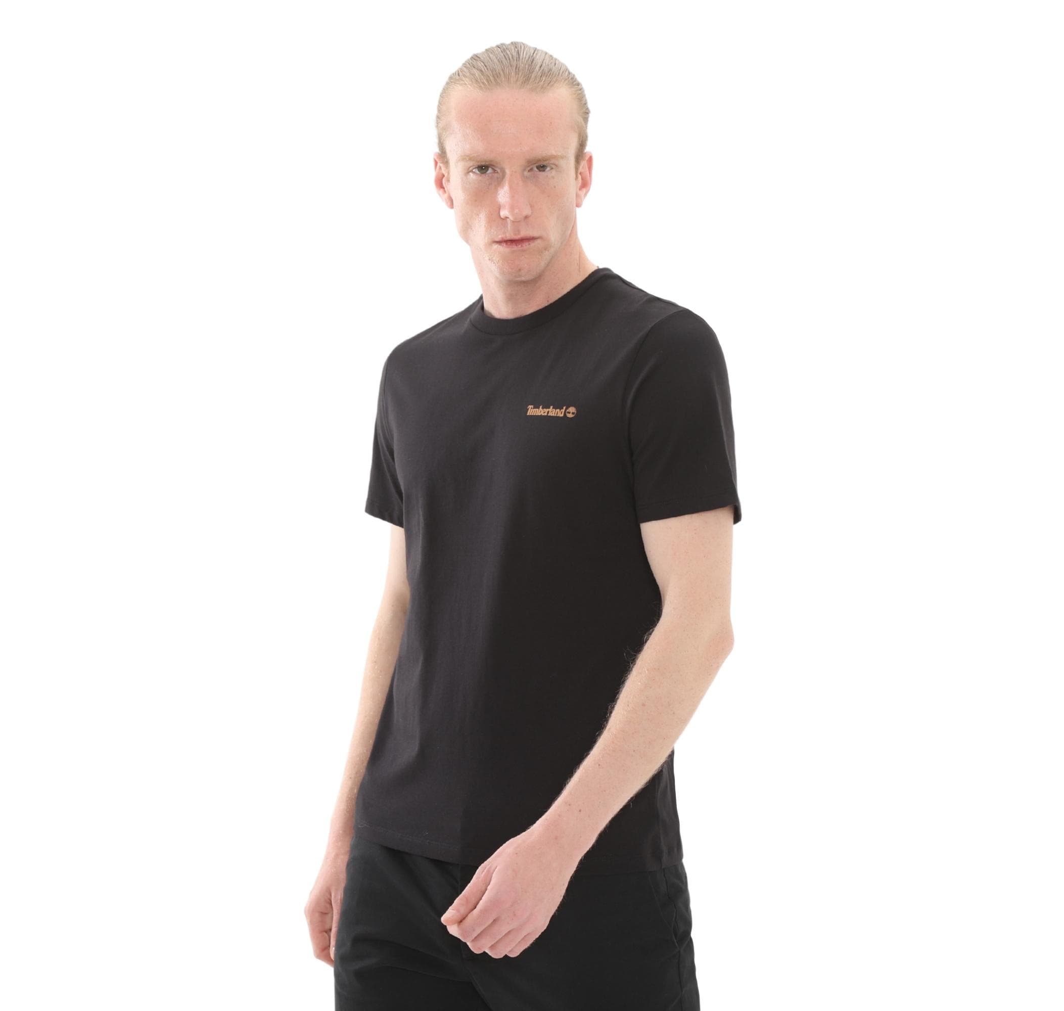 Timberland Timberland Small Linear Logo Print Tee Erkek T-Shirt Siyah - 3