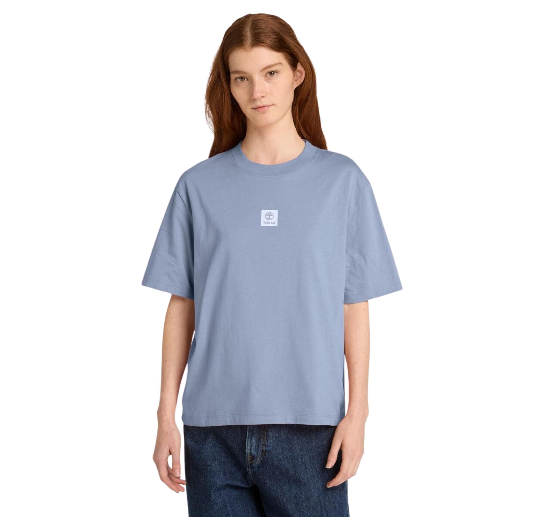 Timberland Timberland Stack Logo Short-Sleeve Tee Kadın T-Shirt Mavi