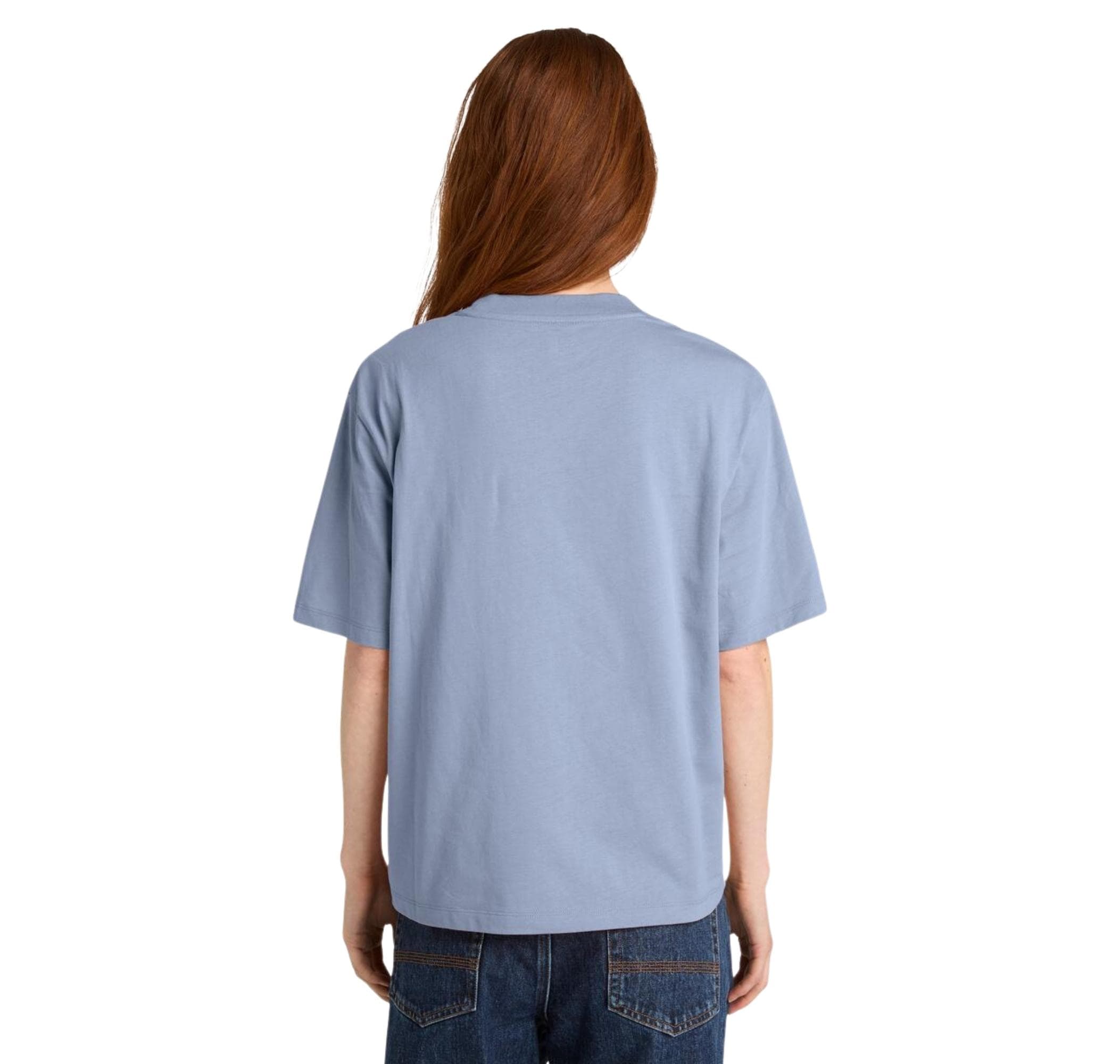 Timberland Timberland Stack Logo Short-Sleeve Tee Kadın T-Shirt Mavi - 2