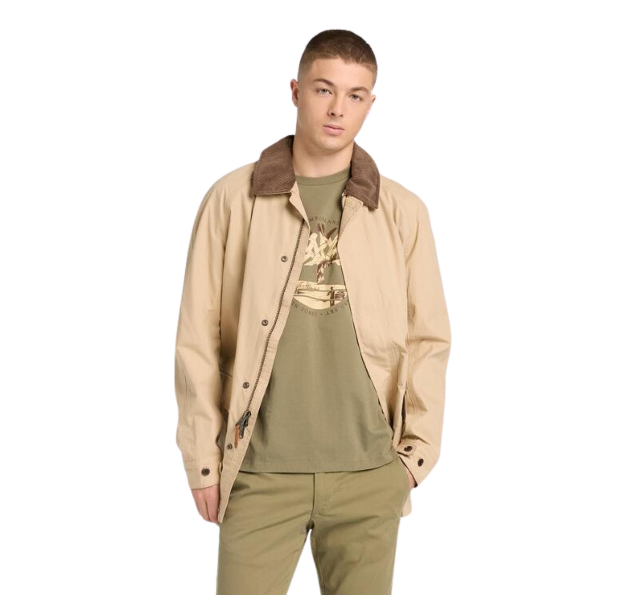 Timberland Timberland Tree Logo Lake House Graphic Tee Erkek T-Shirt Yeşil - 4