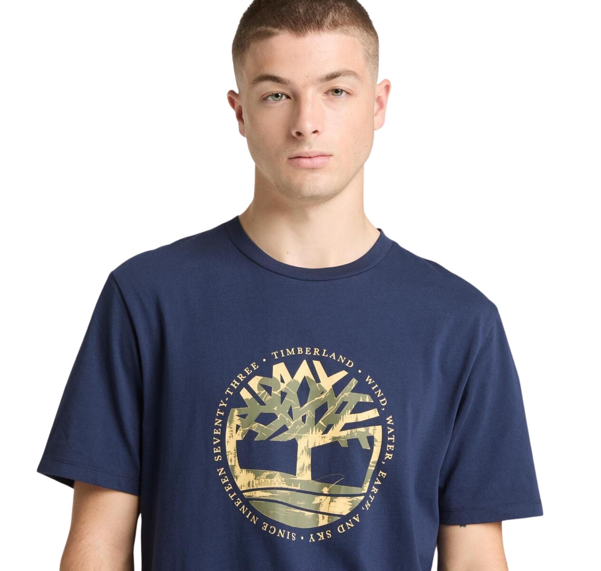 Timberland Timberland Tree Logo Lake House Graphic Tee Erkek T-Shirt Lacivert - 3