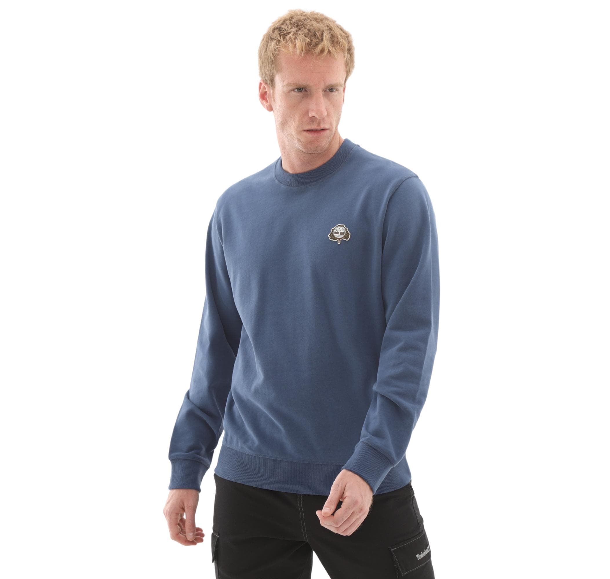 Timberland Timberland Tree Logo Patch Crewneck Erkek Sweatshirt Mavi - 2