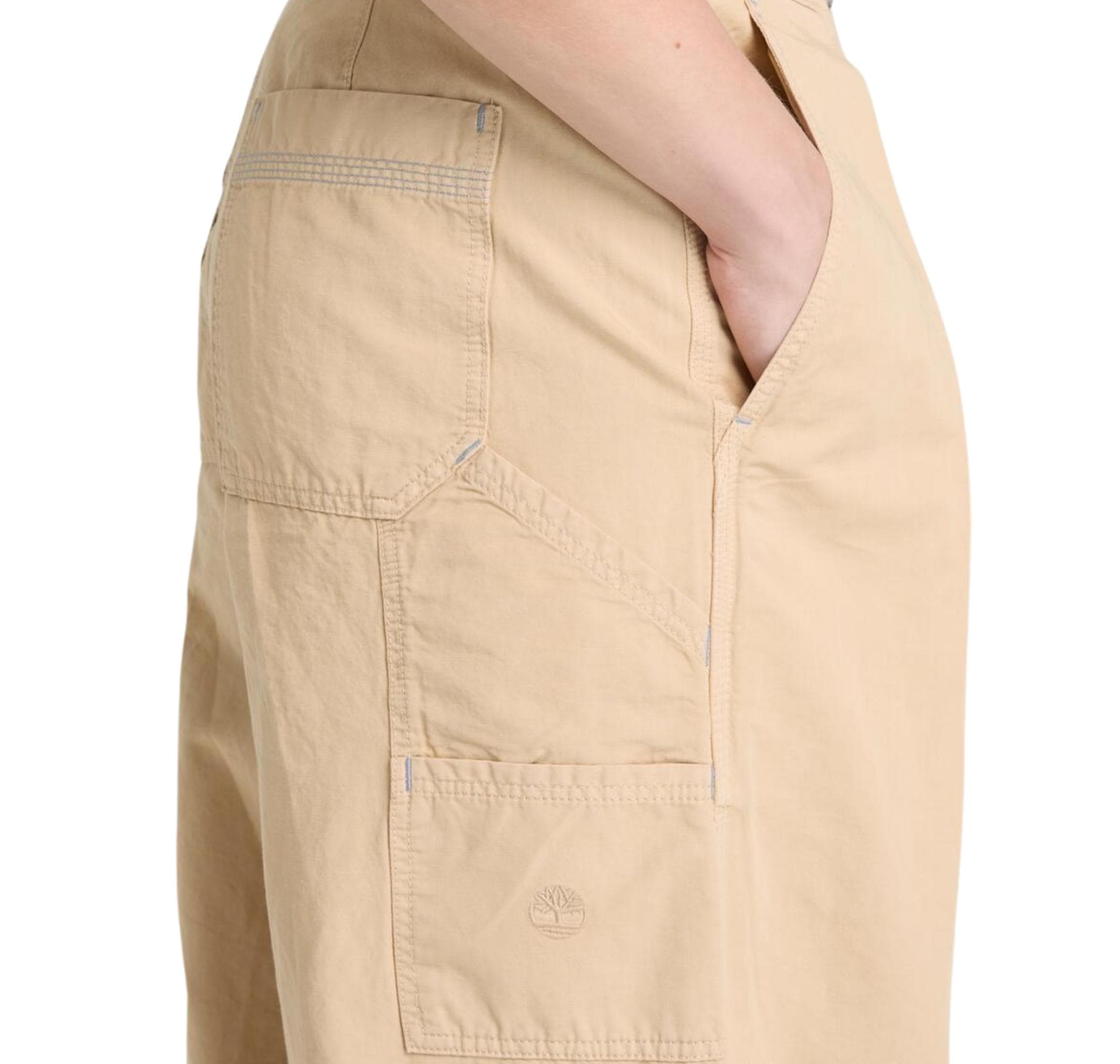 Timberland Timberland Utility Cotton Linen Pants Kadın Pantolon Krem - 3