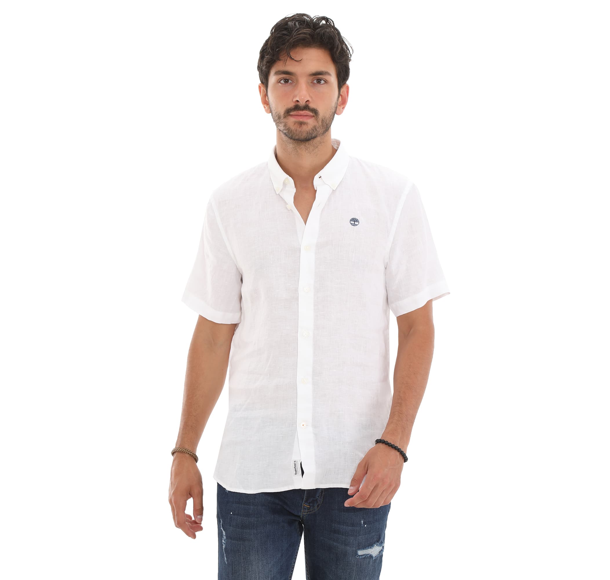 Timberland Timberland Ss Linen Shirt Erkek Gömlek Beyaz