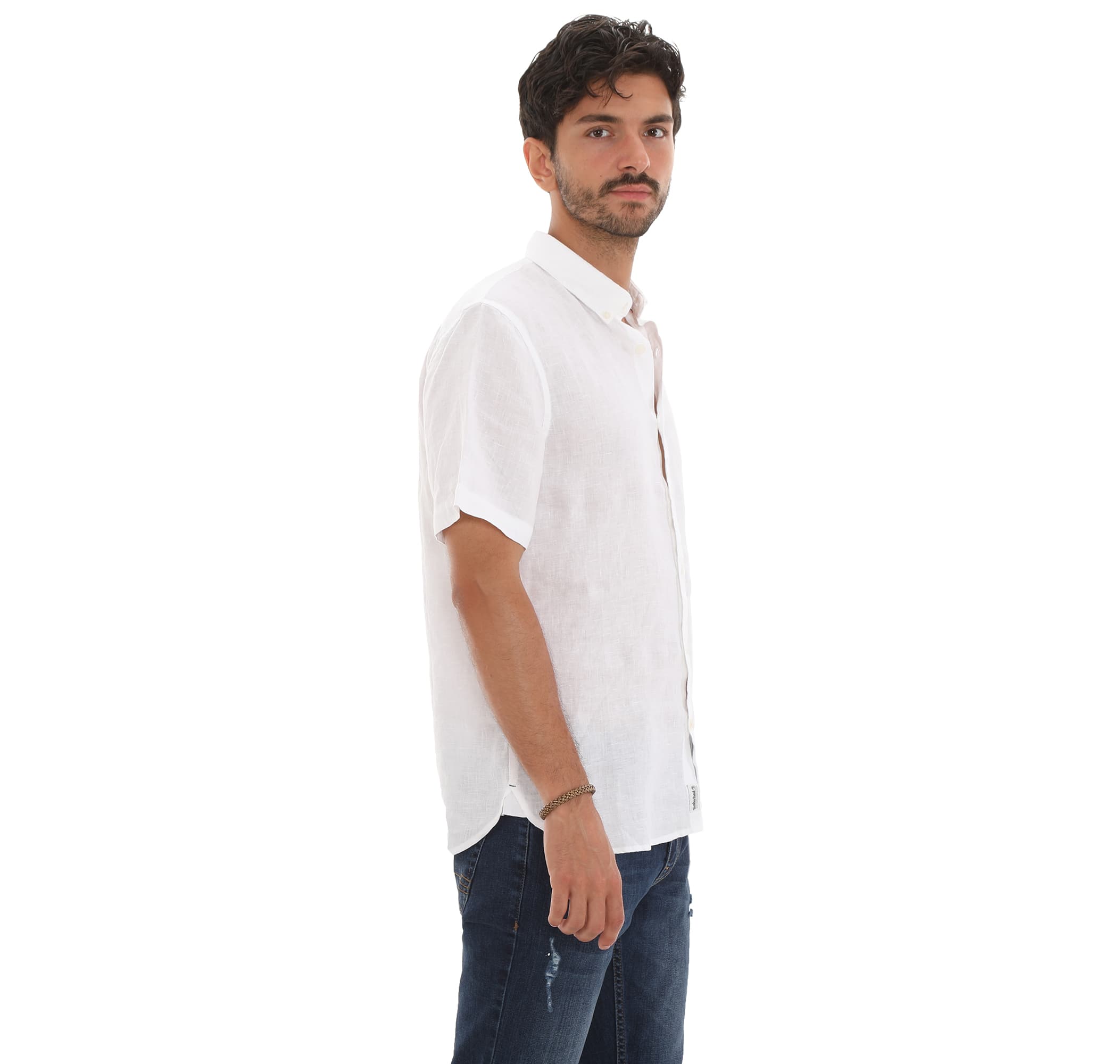 Timberland Timberland Ss Linen Shirt Erkek Gömlek Beyaz - 2