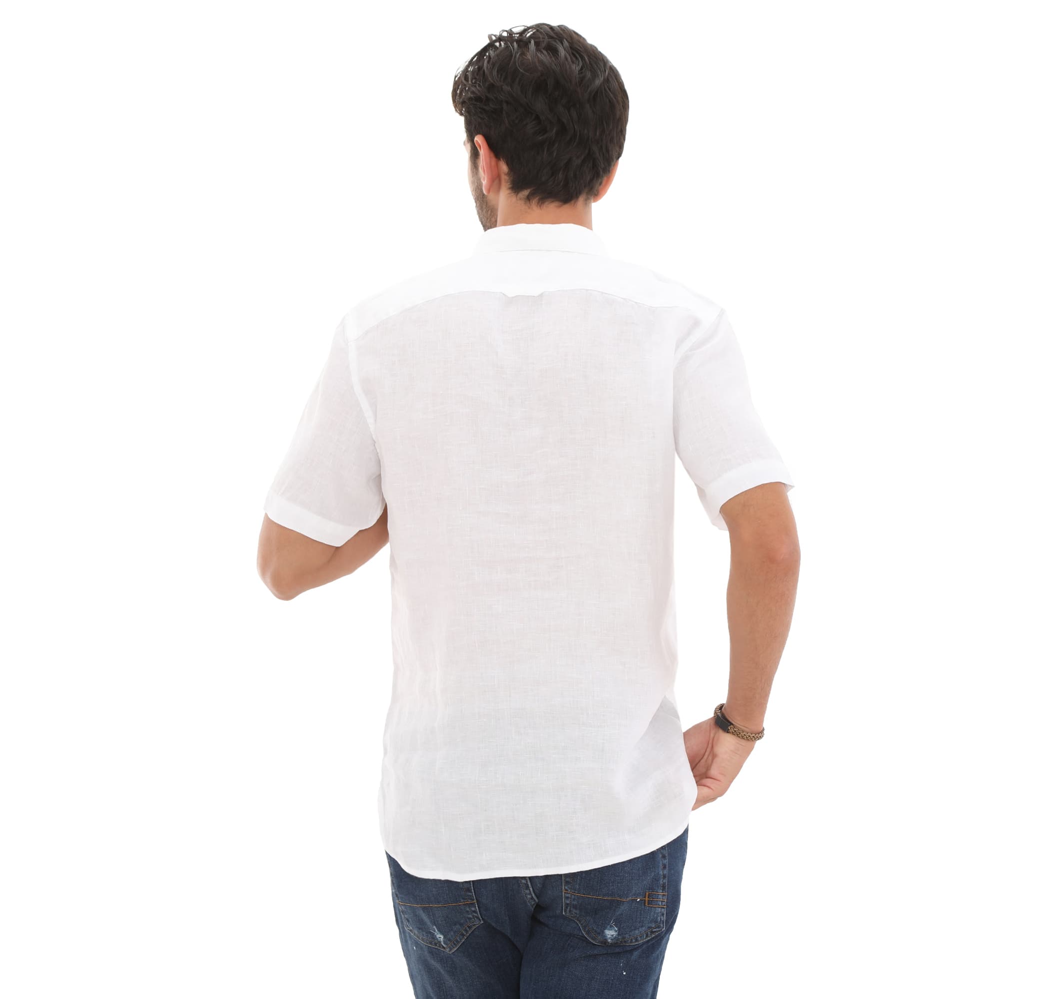 Timberland Timberland Ss Linen Shirt Erkek Gömlek Beyaz - 4