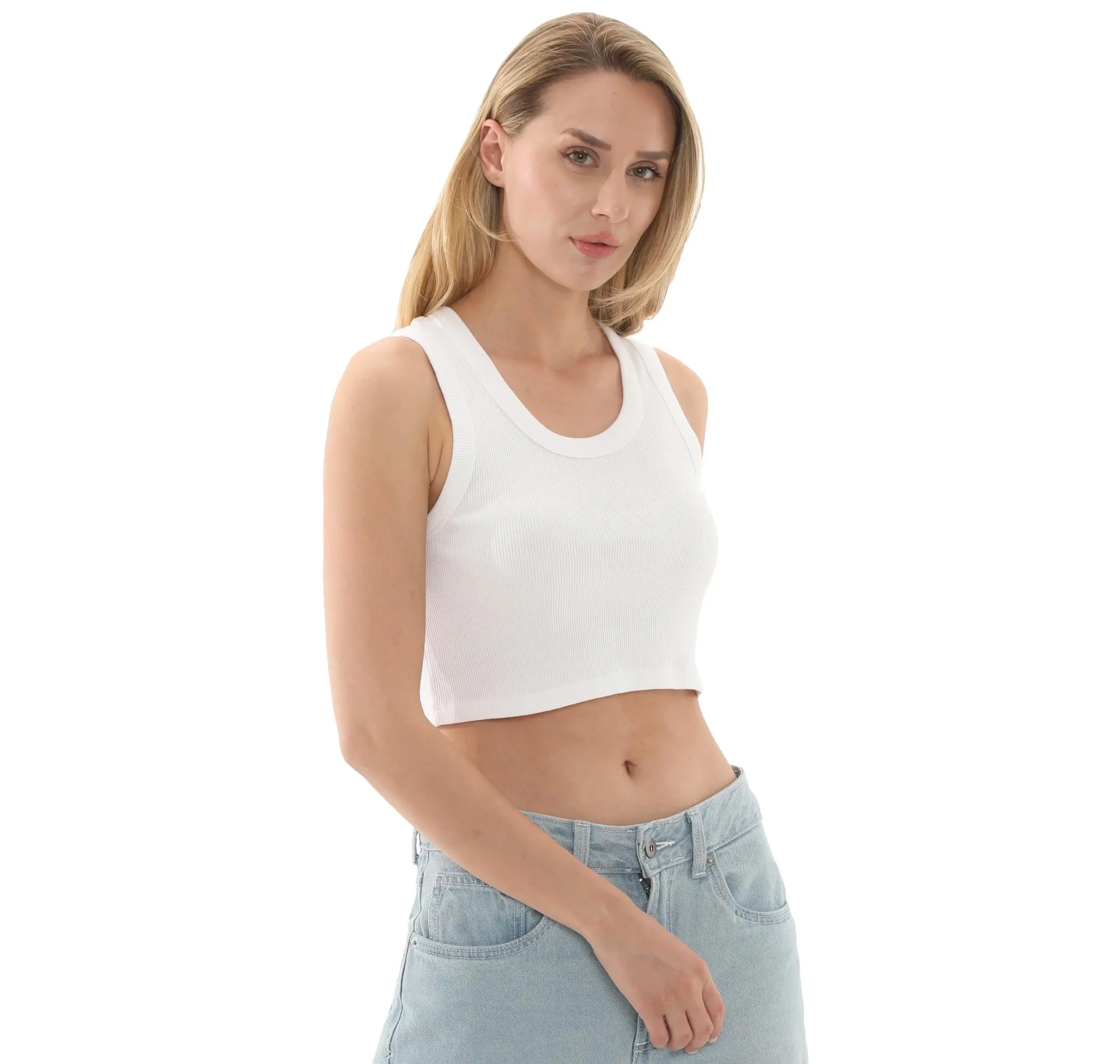 Vans Vans Drew Rib Tank Kadın T-Shirt Beyaz - 3