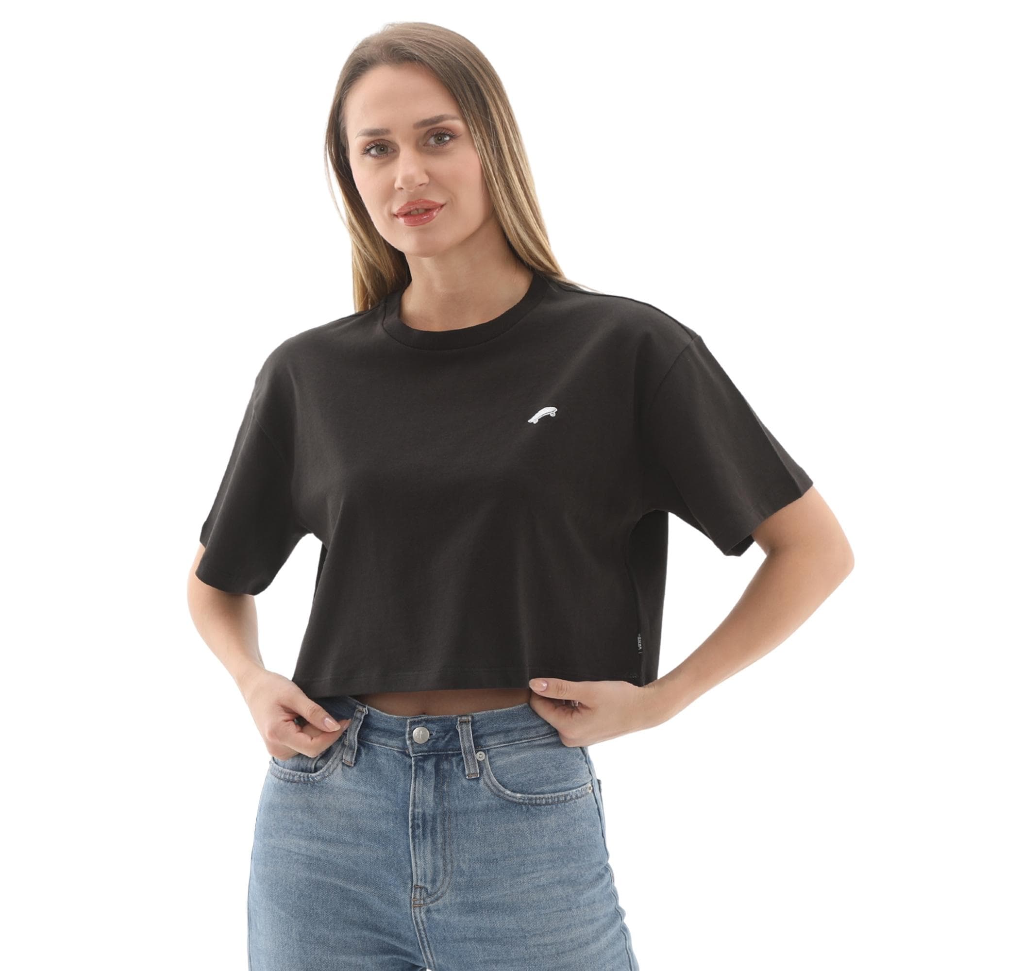 Vans Vans W Salton Relax Crop Ss Kadın T-Shirt Siyah - 2