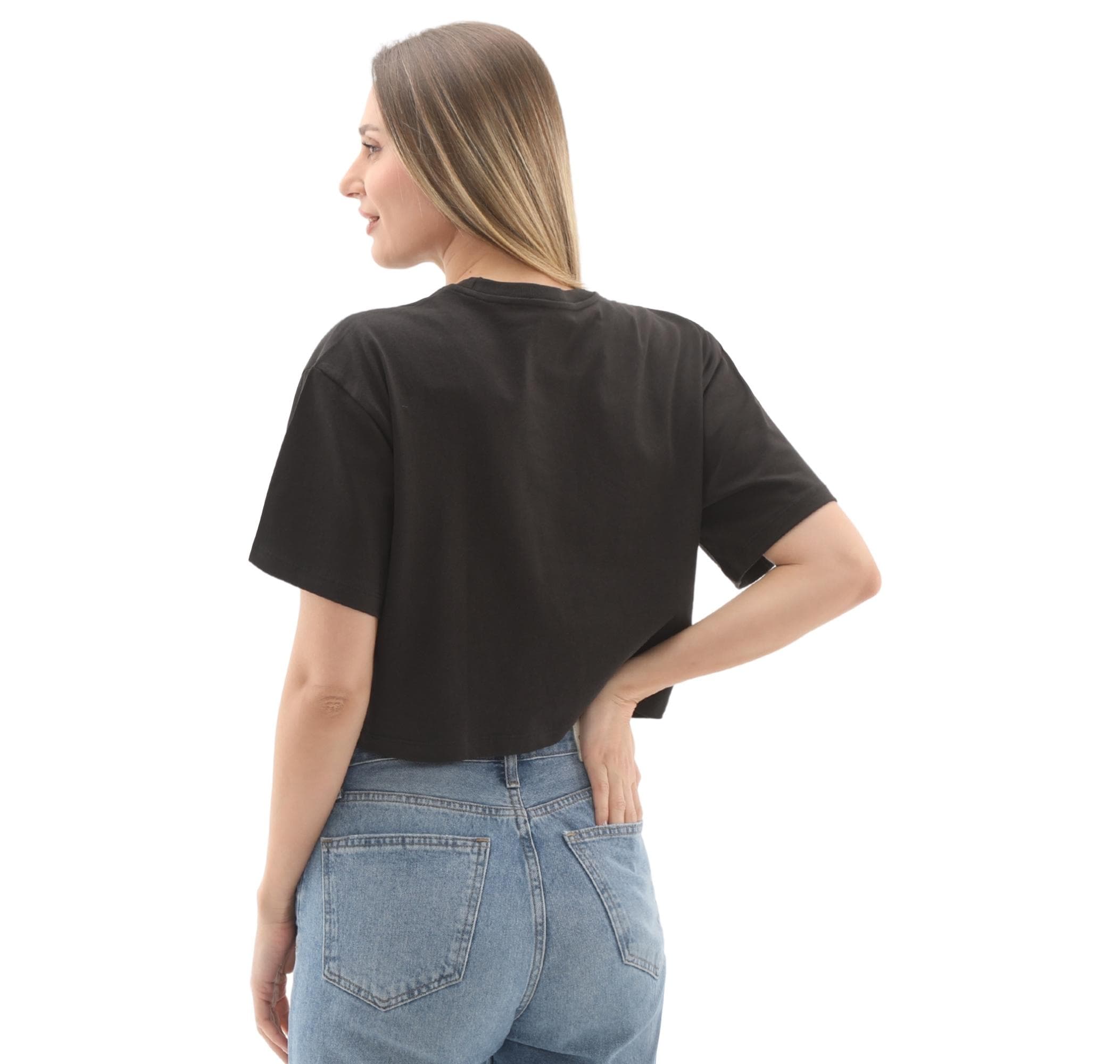 Vans Vans W Salton Relax Crop Ss Kadın T-Shirt Siyah - 4